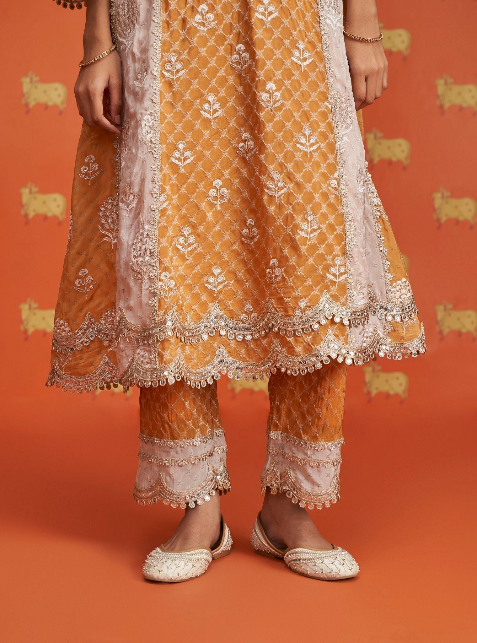 Kairee Banarsi Mustard Kurta Set