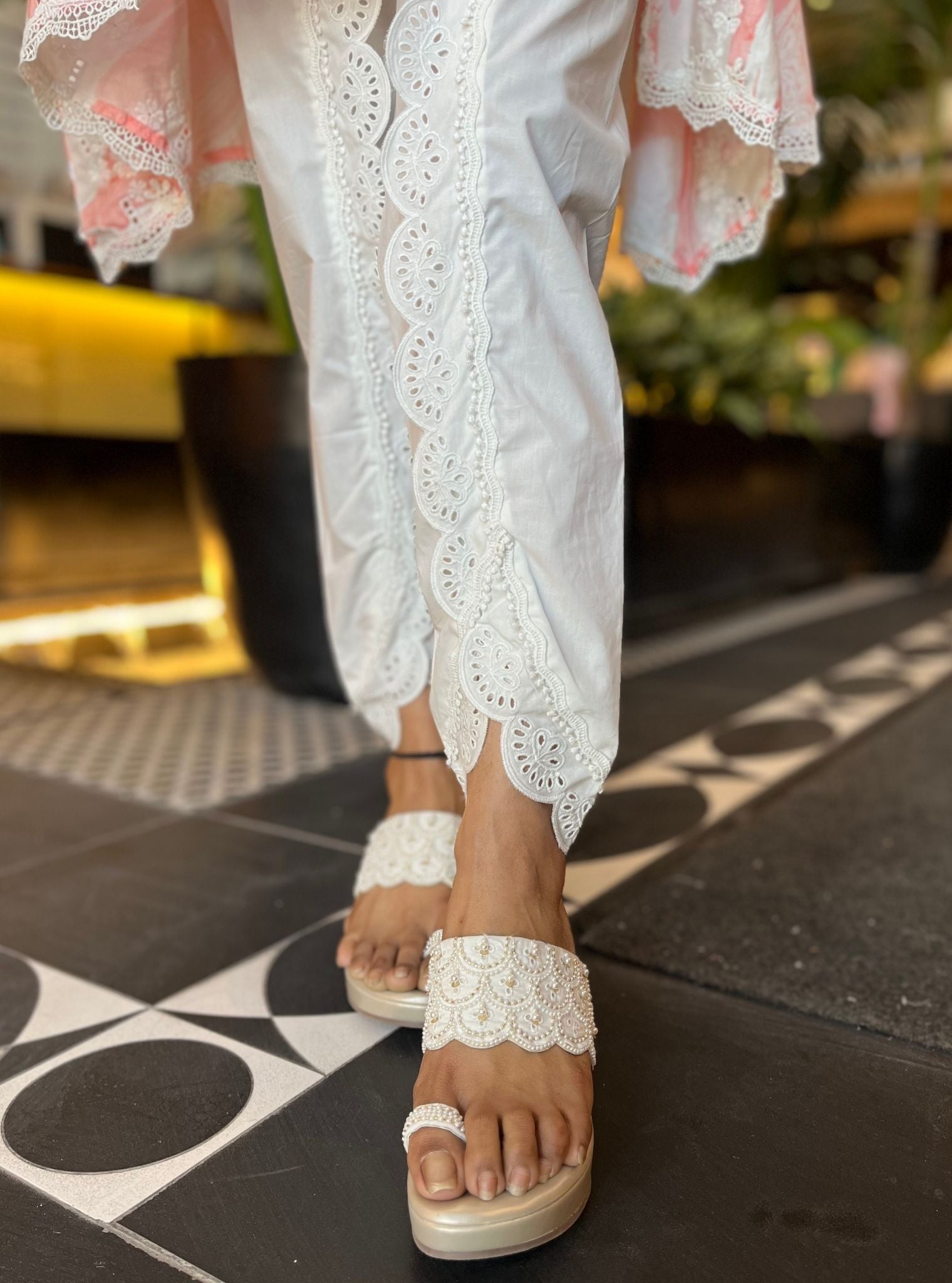 Marble Supima Cotton Wyn Pink Kurta with Dhoti Pant Set