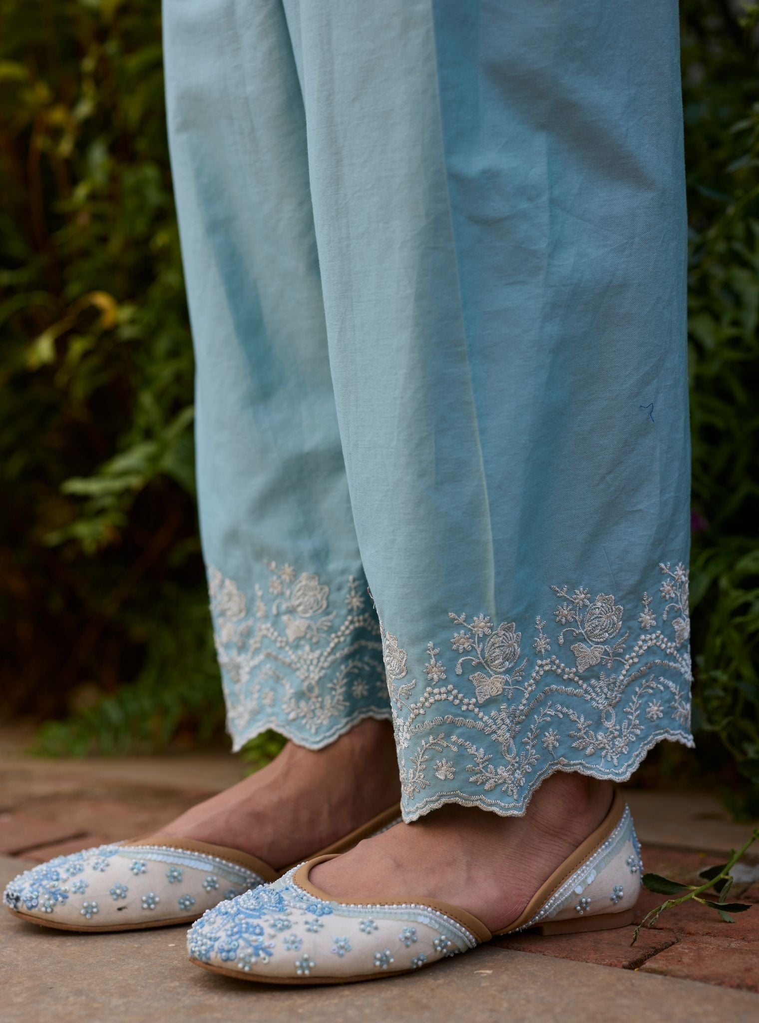Tiki Organza Light Blue Kurta Set