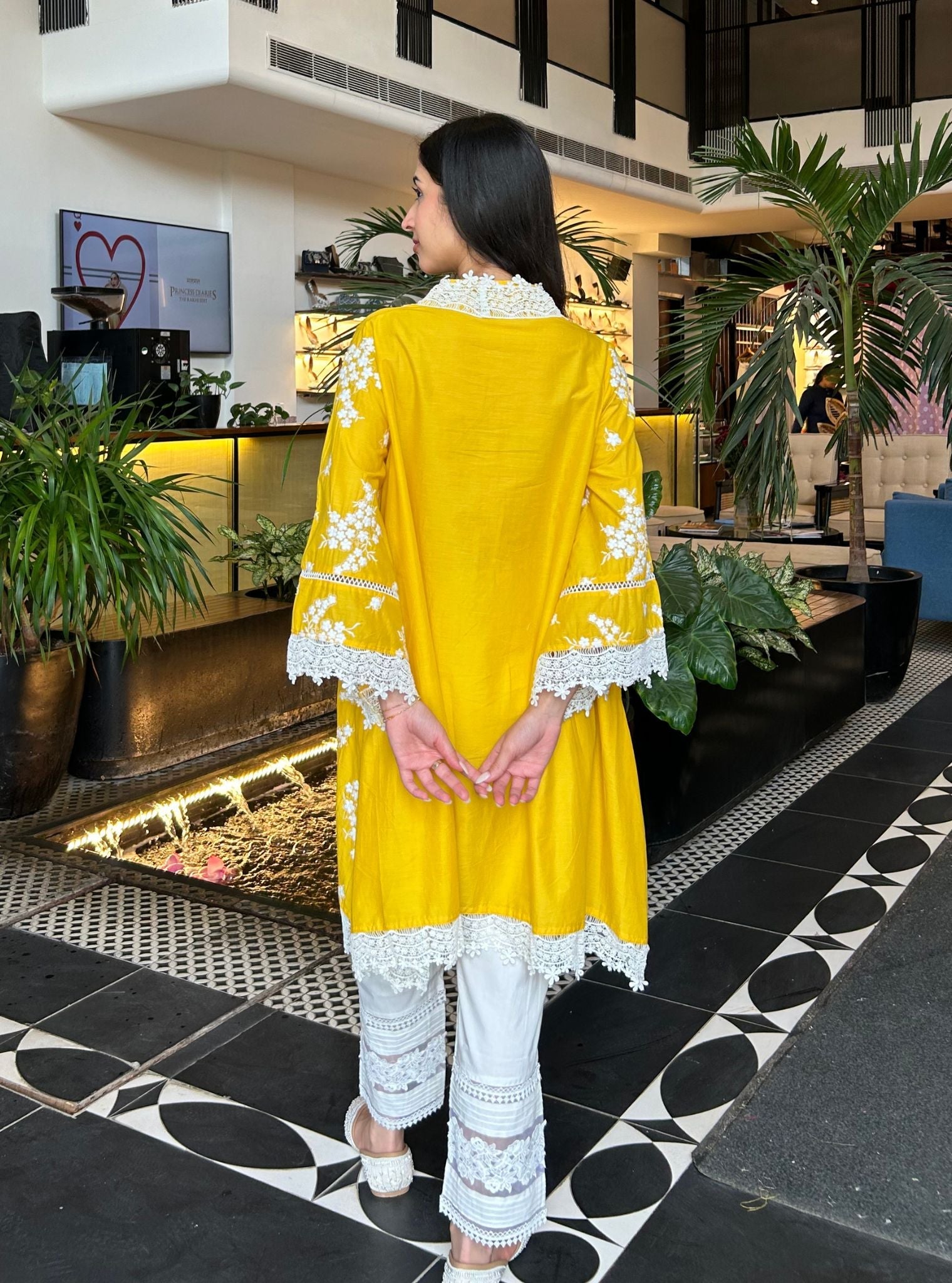 Livia Supima Cotton Yellow Kurta with New Pintuck Pant