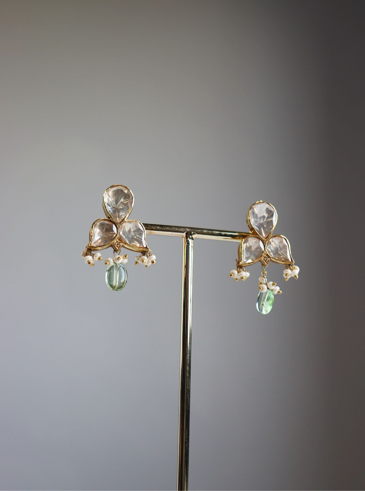 Pure Silver Drishti Mint Earring