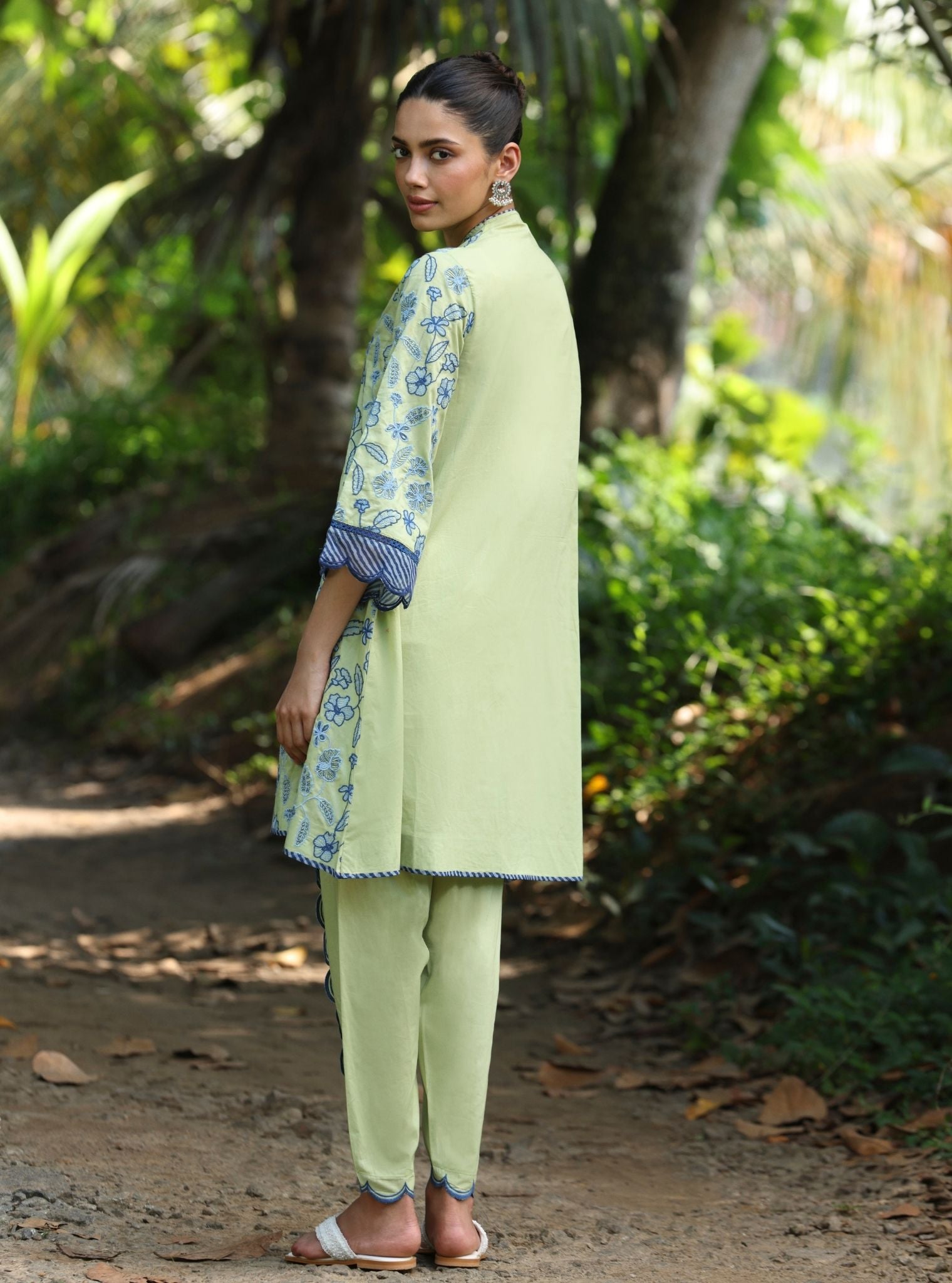 Abia Supima Cotton Light Green kurta Set