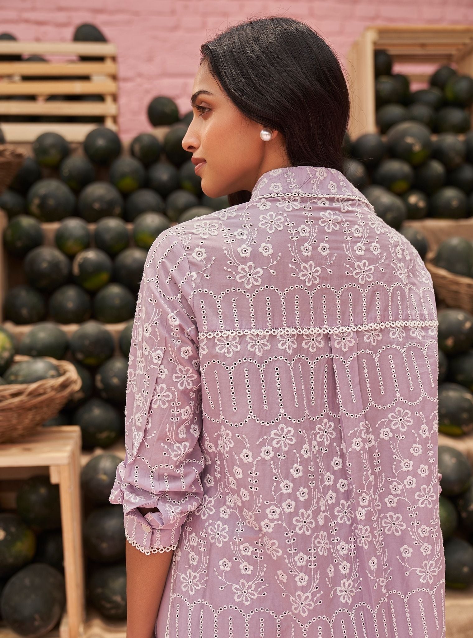Heli Supima Cotton Lilac Long Kurta
