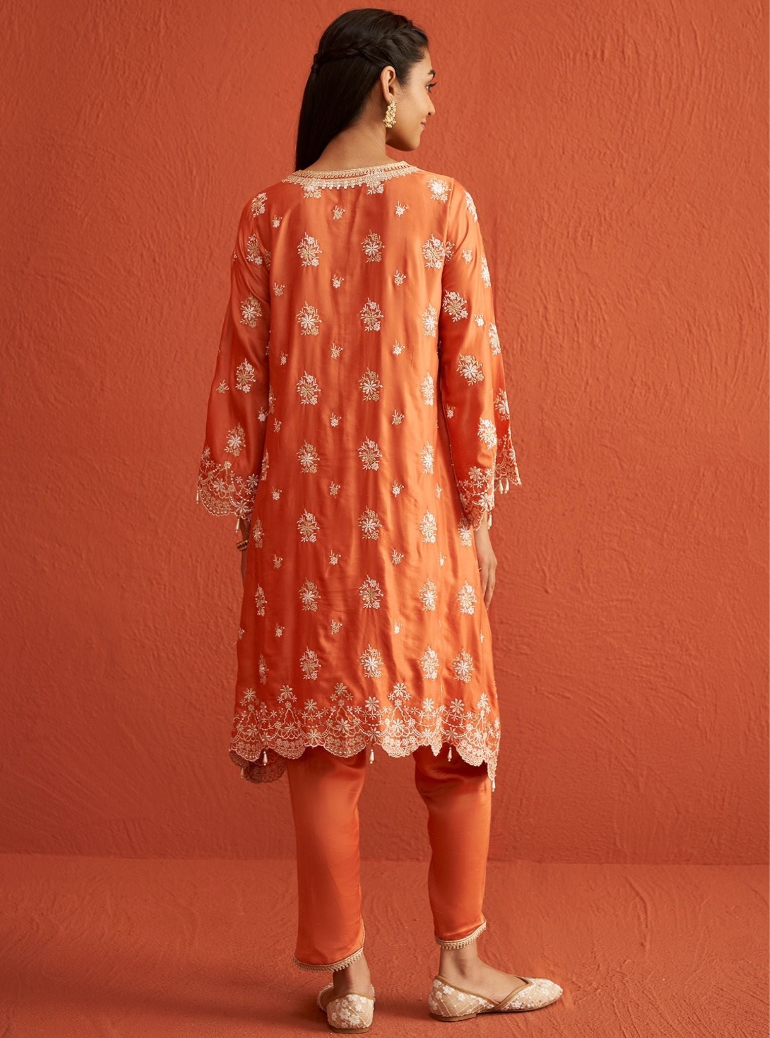 Kangna Cupro Satin Burnt Orange Pant