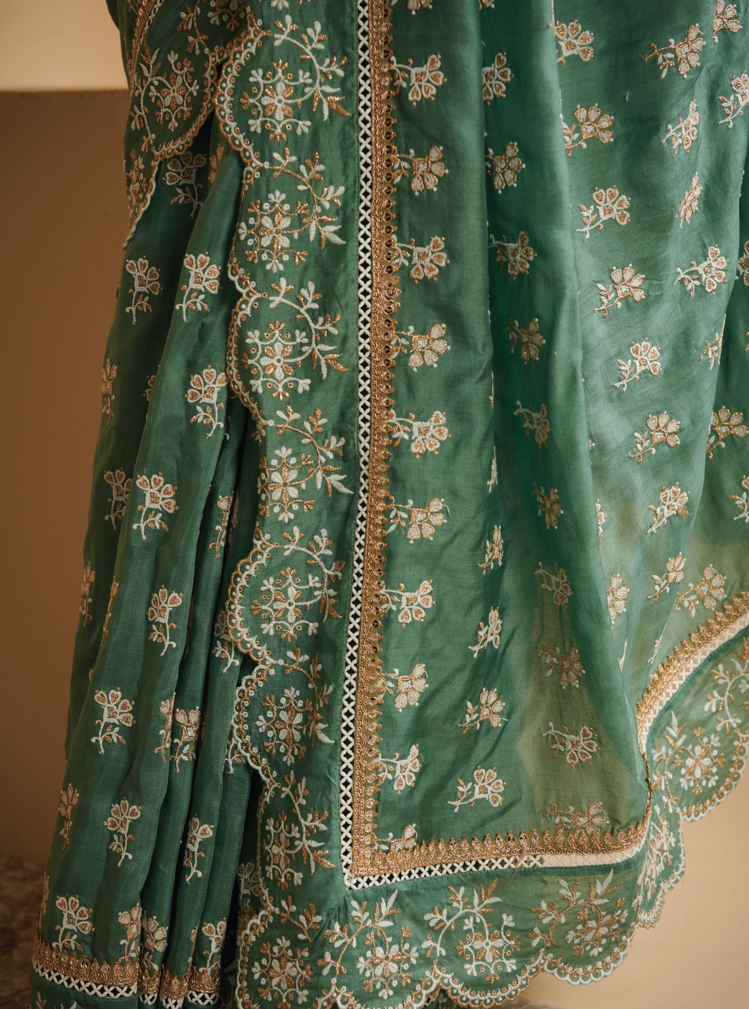 Nirvana Silk Teal Saree