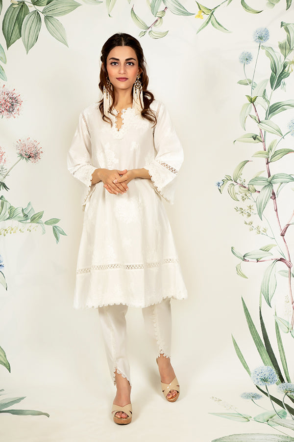 Sunflower White Kurta Set