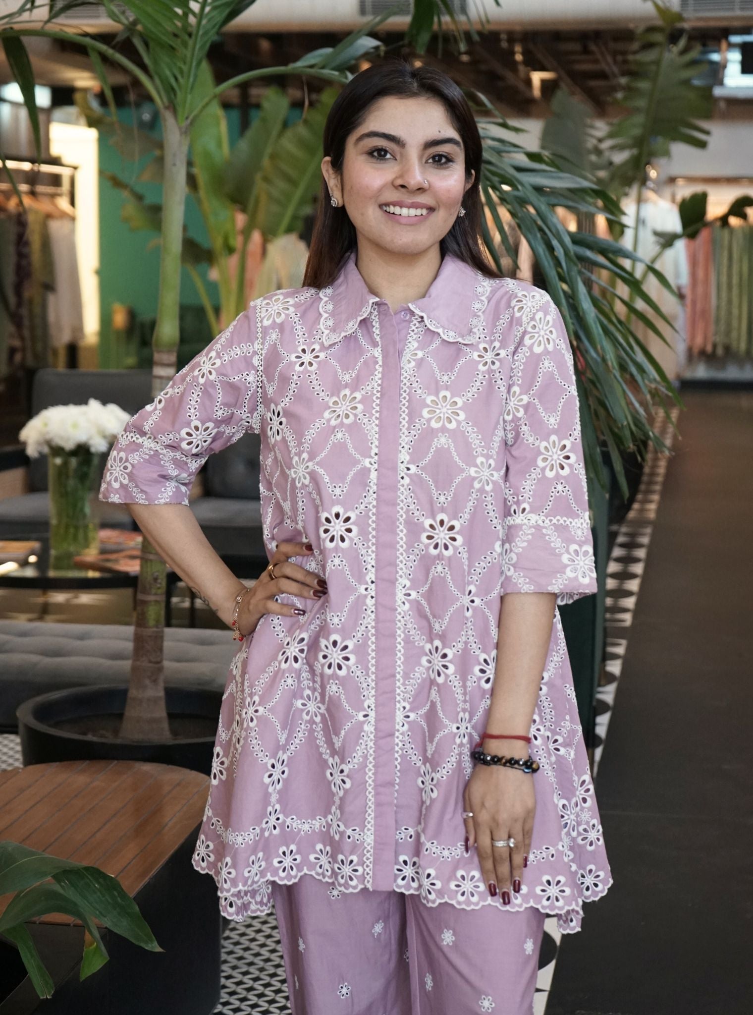 Prue Cotton Lilac Co-ord Set