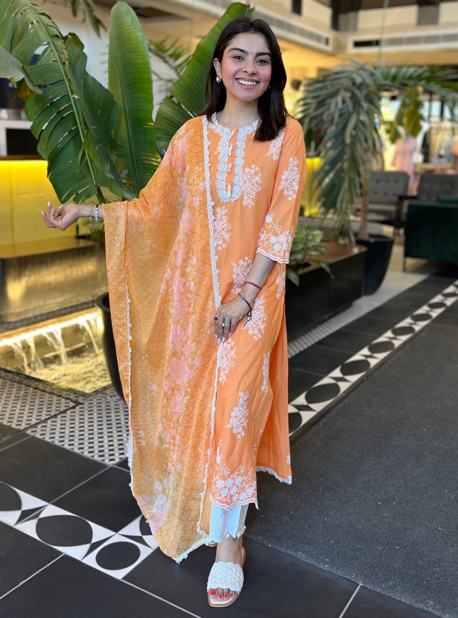 Perla Supima Cotton Orange Kurta Set