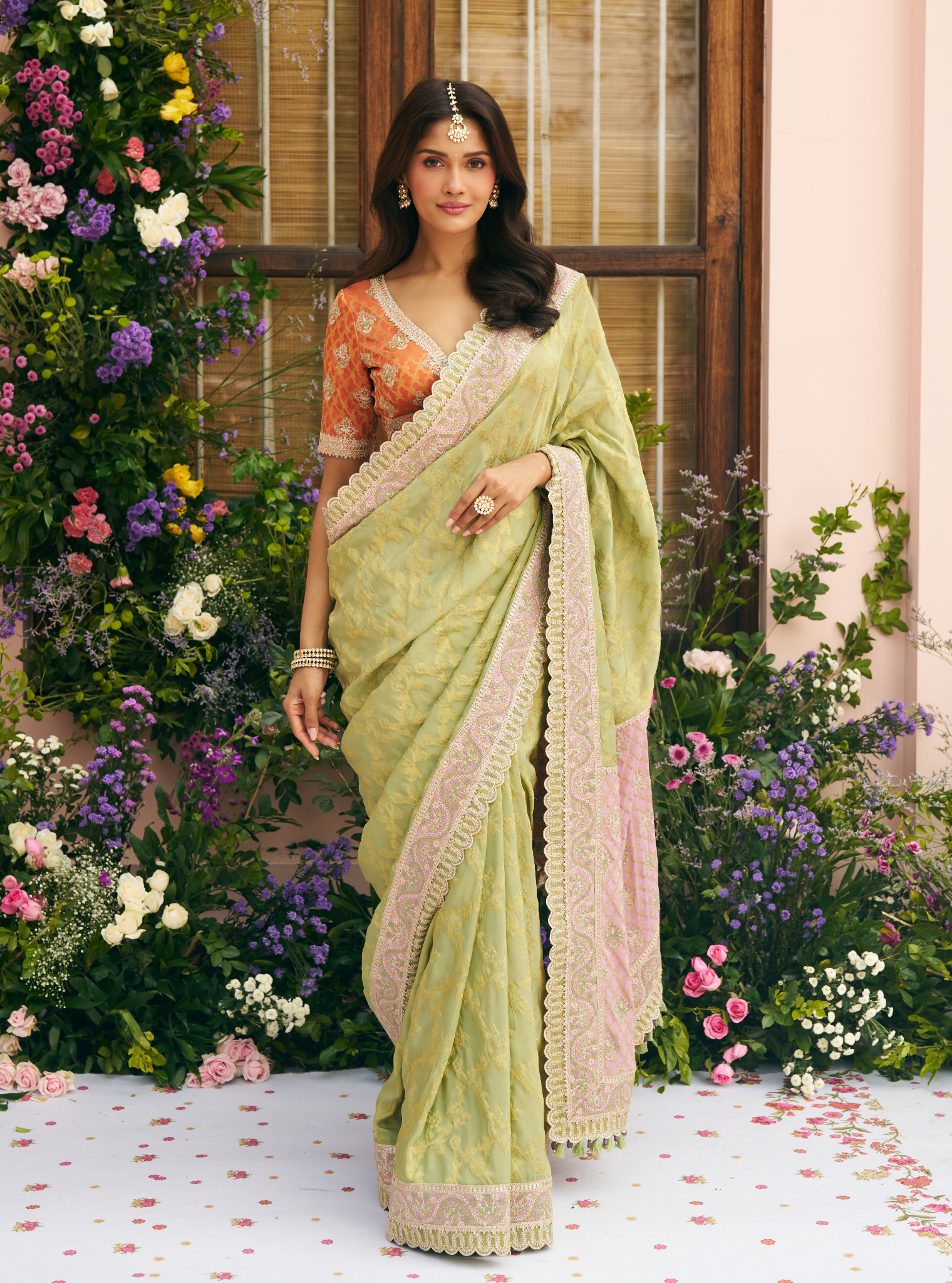 Chandrika Banarsi Green Saree