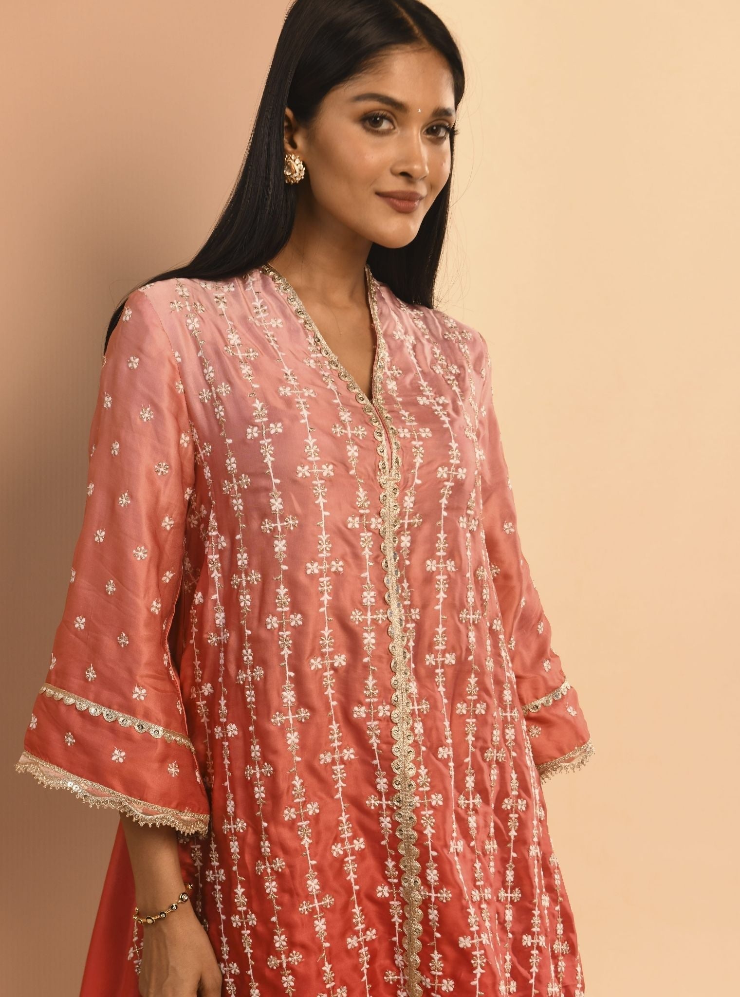 Inara Cupro Silk Pink Kurta Set