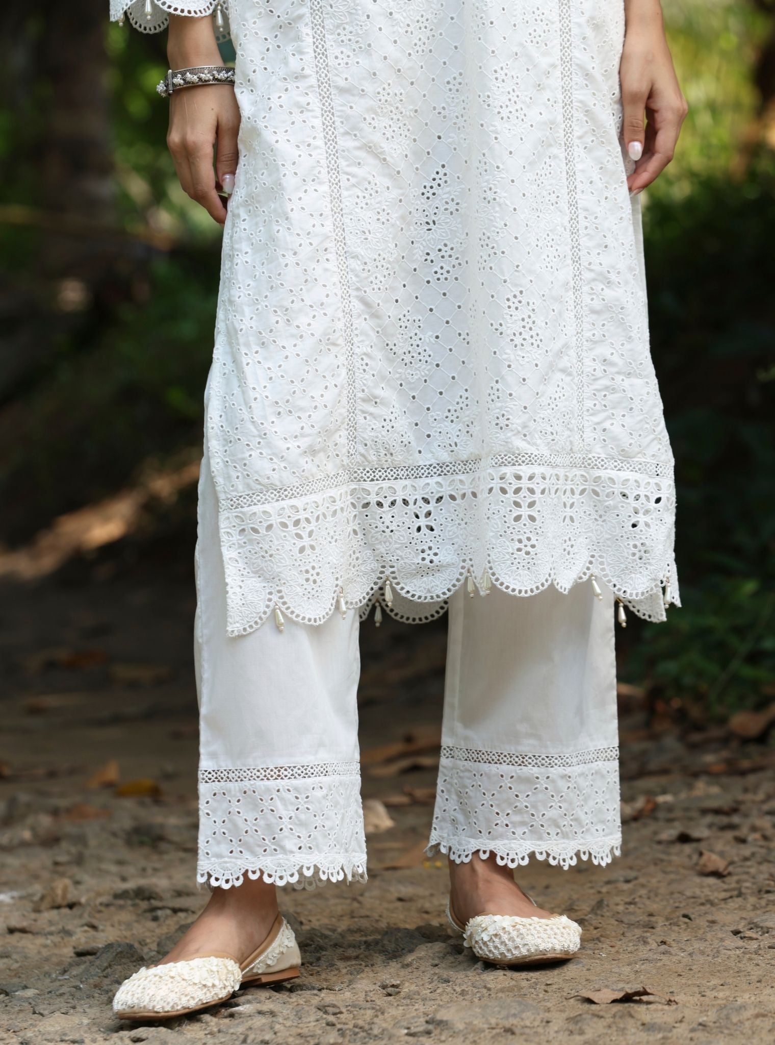 Aaira Supima Cotton White Kurta Set