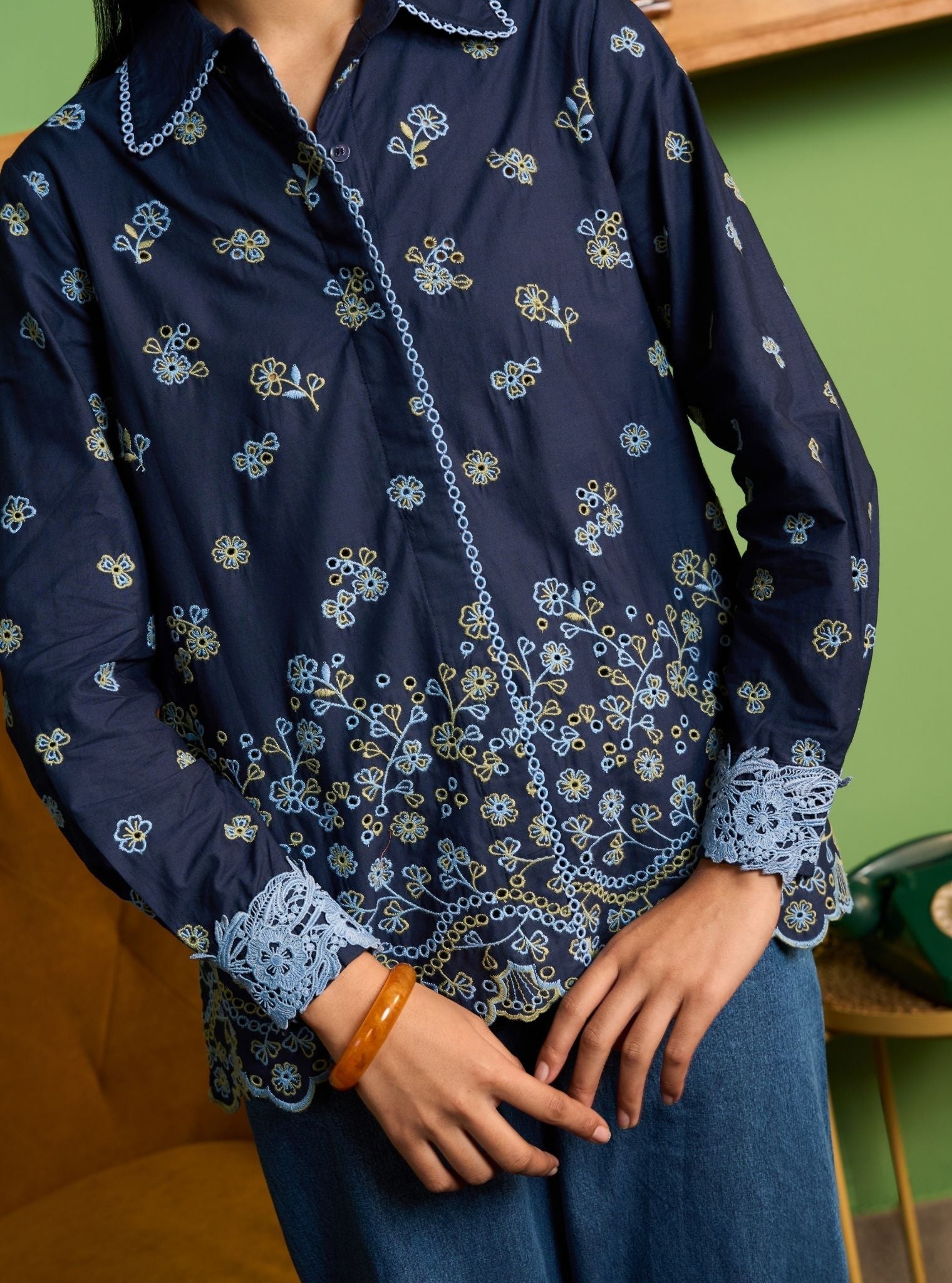 Zaniya Supima Cotton Navy Shirt