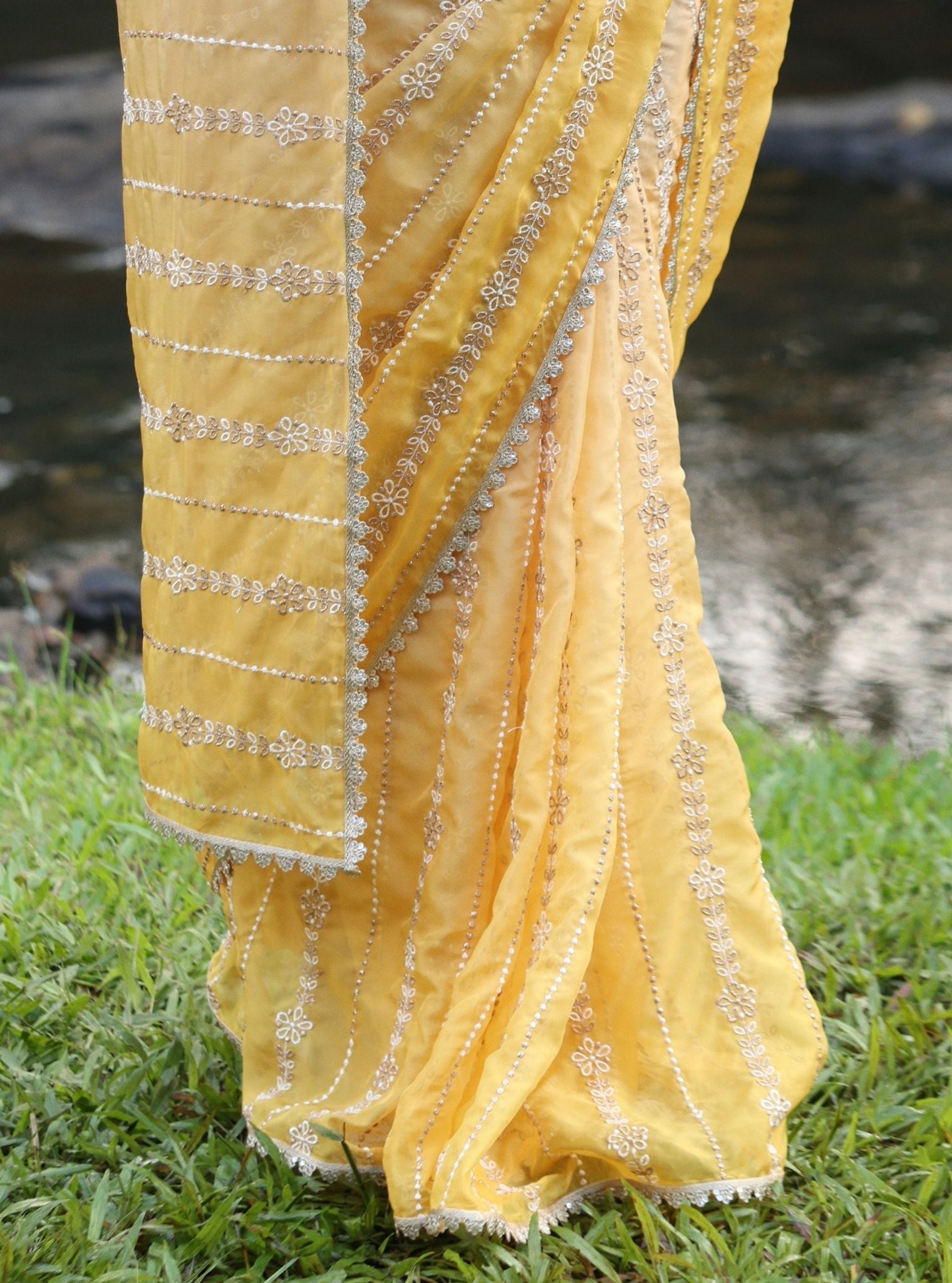 Junoon Organza Ombre Yellow Saree