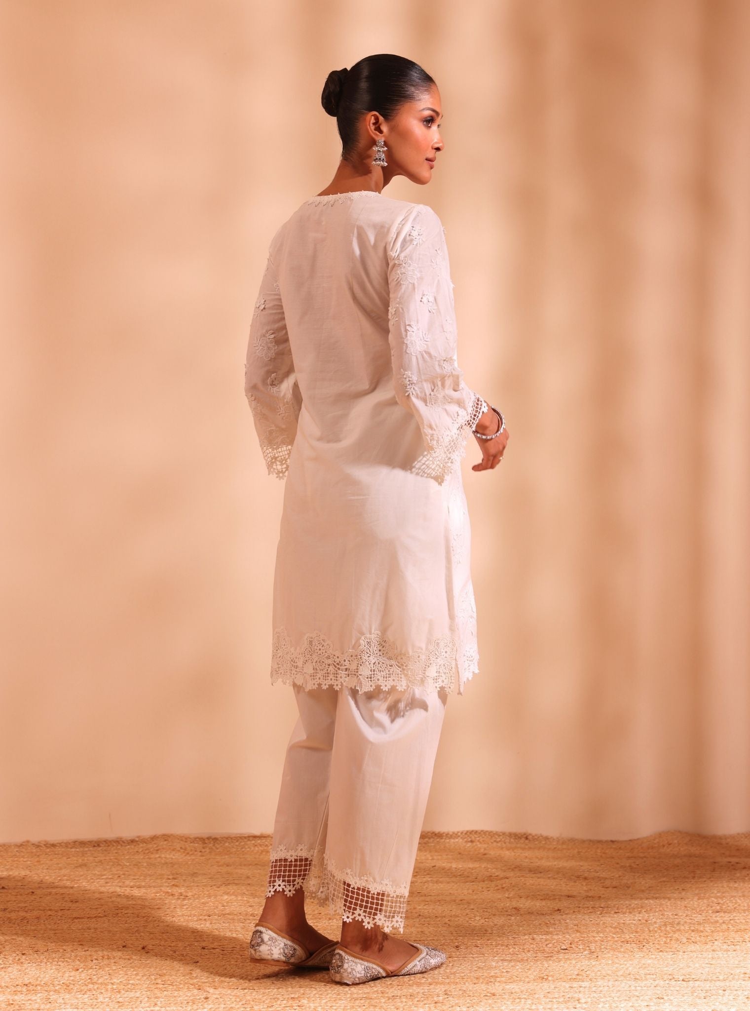 Yamya Supima Cotton White Kurta Set