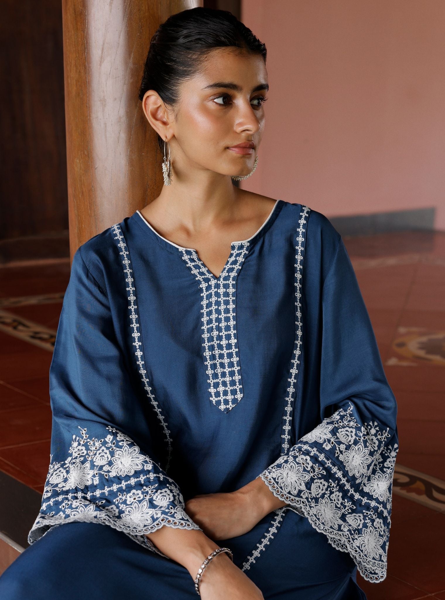 Mandara Lawn Navy Kurta Set