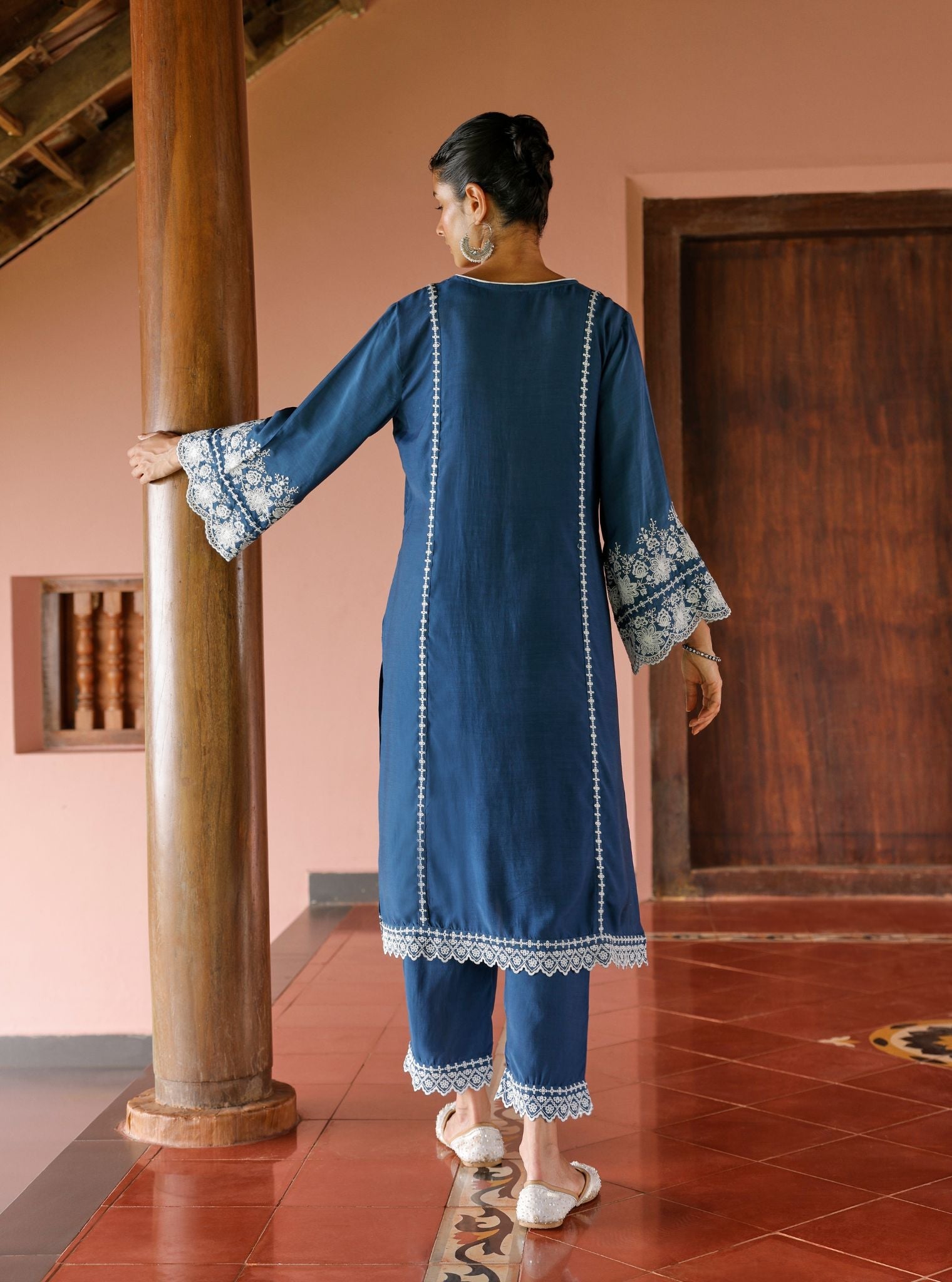 Mandara Lawn Navy Kurta Set