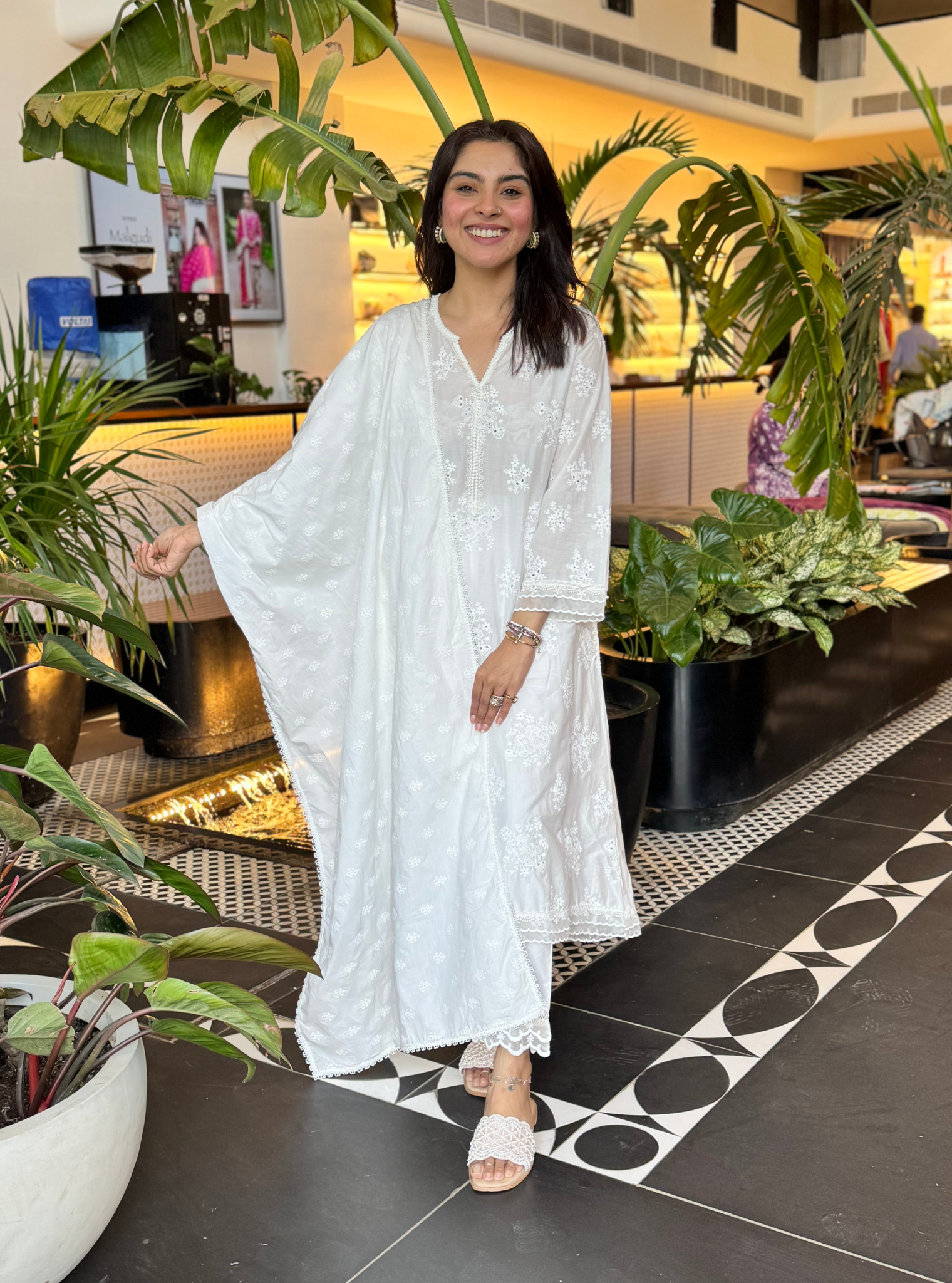 Sira Supima Cotton Stark White Kurta With Yara Pant