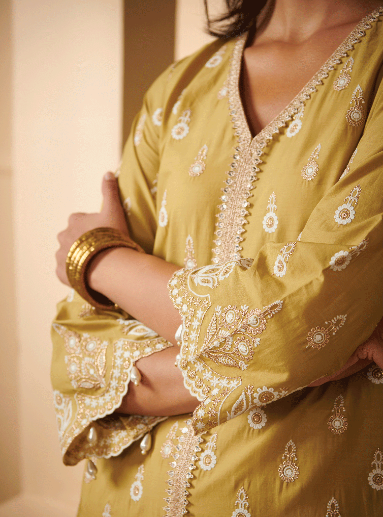 Ahar Supima Cotton Green Kurta Set