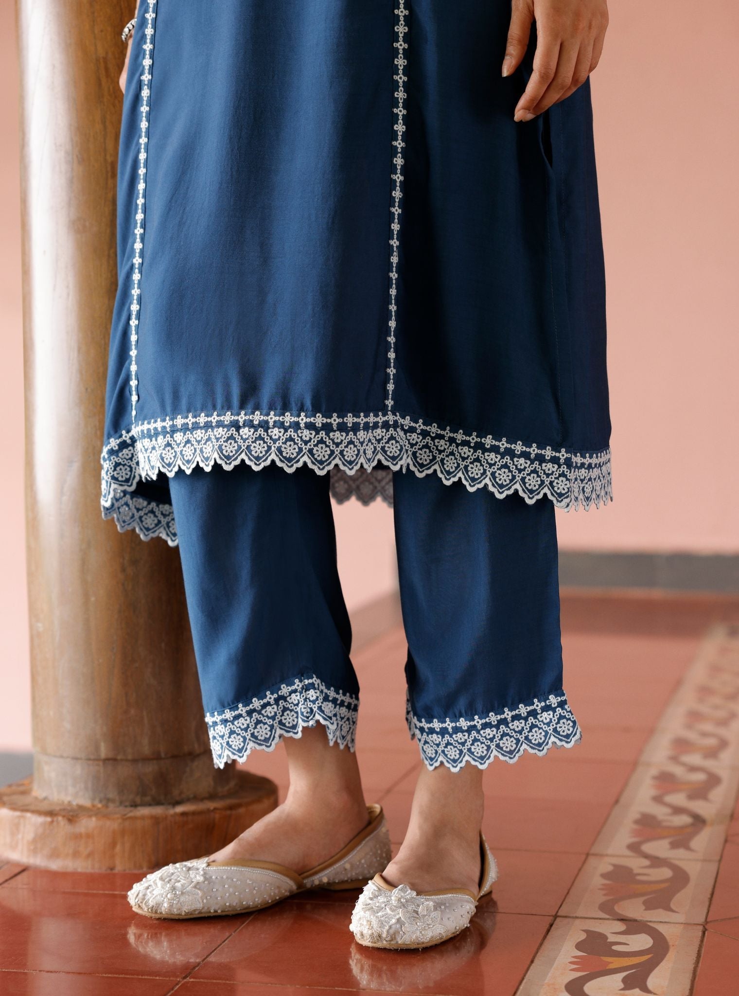 Mandara Lawn Navy Kurta Set