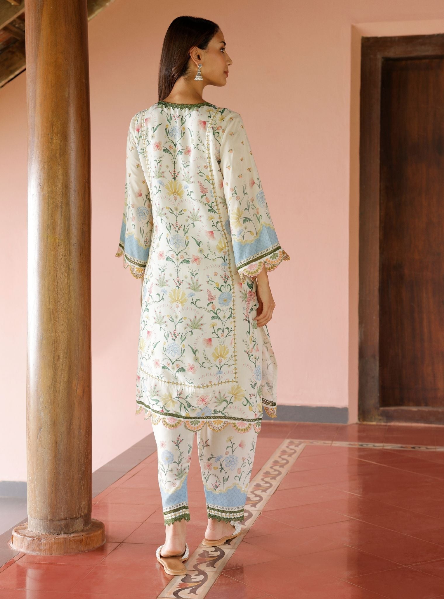 Alya Lawn Printed Off White Kurta Set