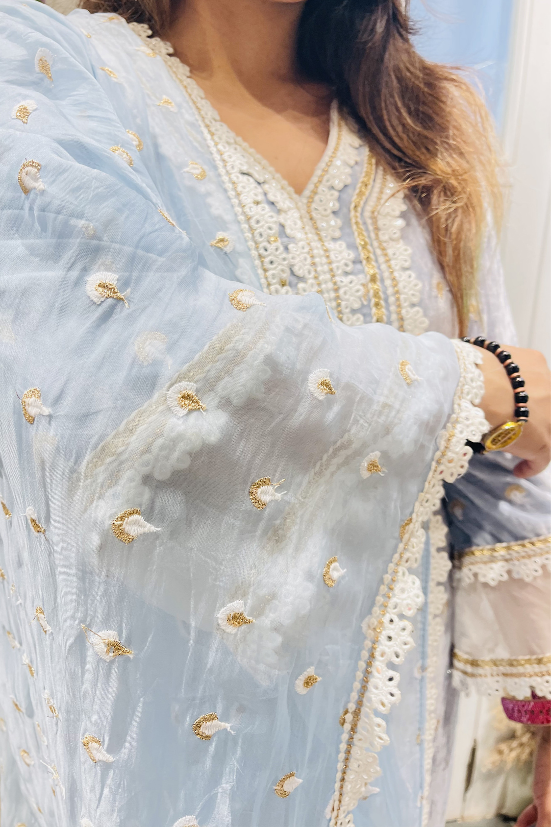 Eliza Velvet Blue Kurta Set