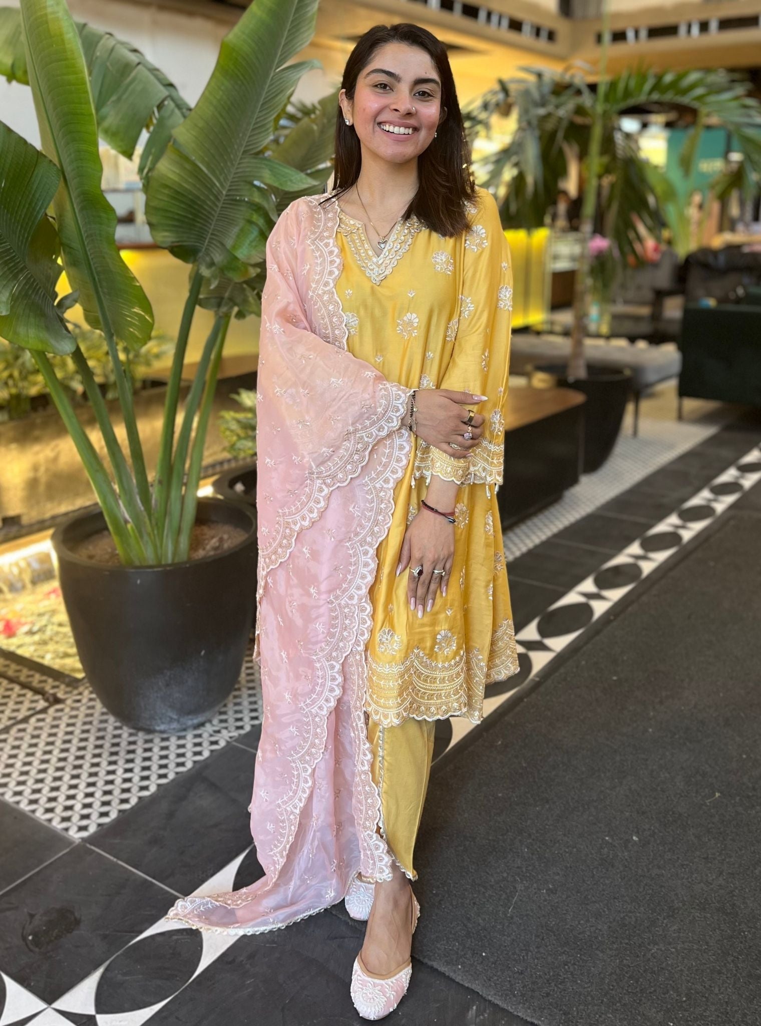 Mehar Pima Yellow Kurta Set