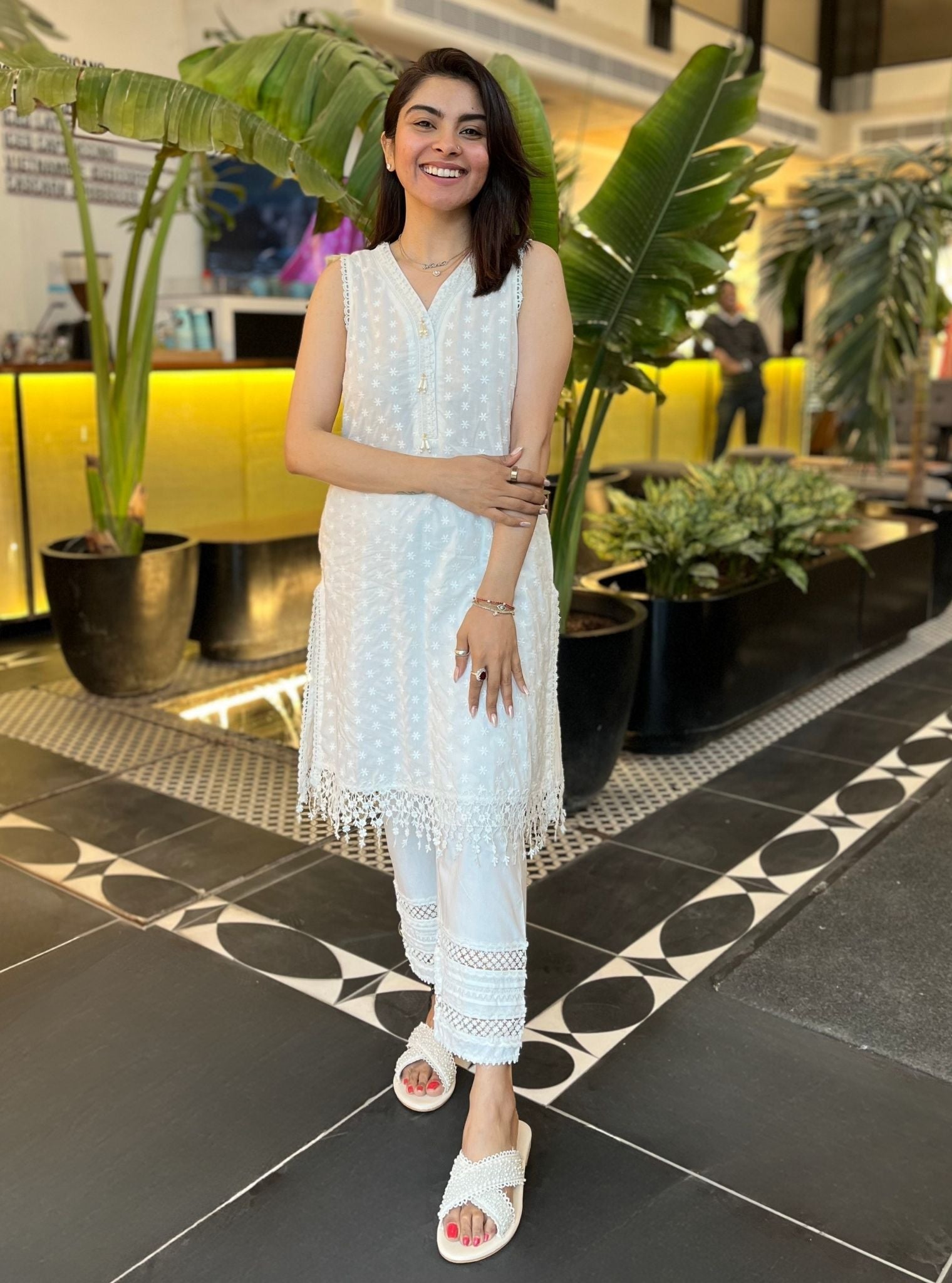 Juana Supima Cotton White Kurta Set