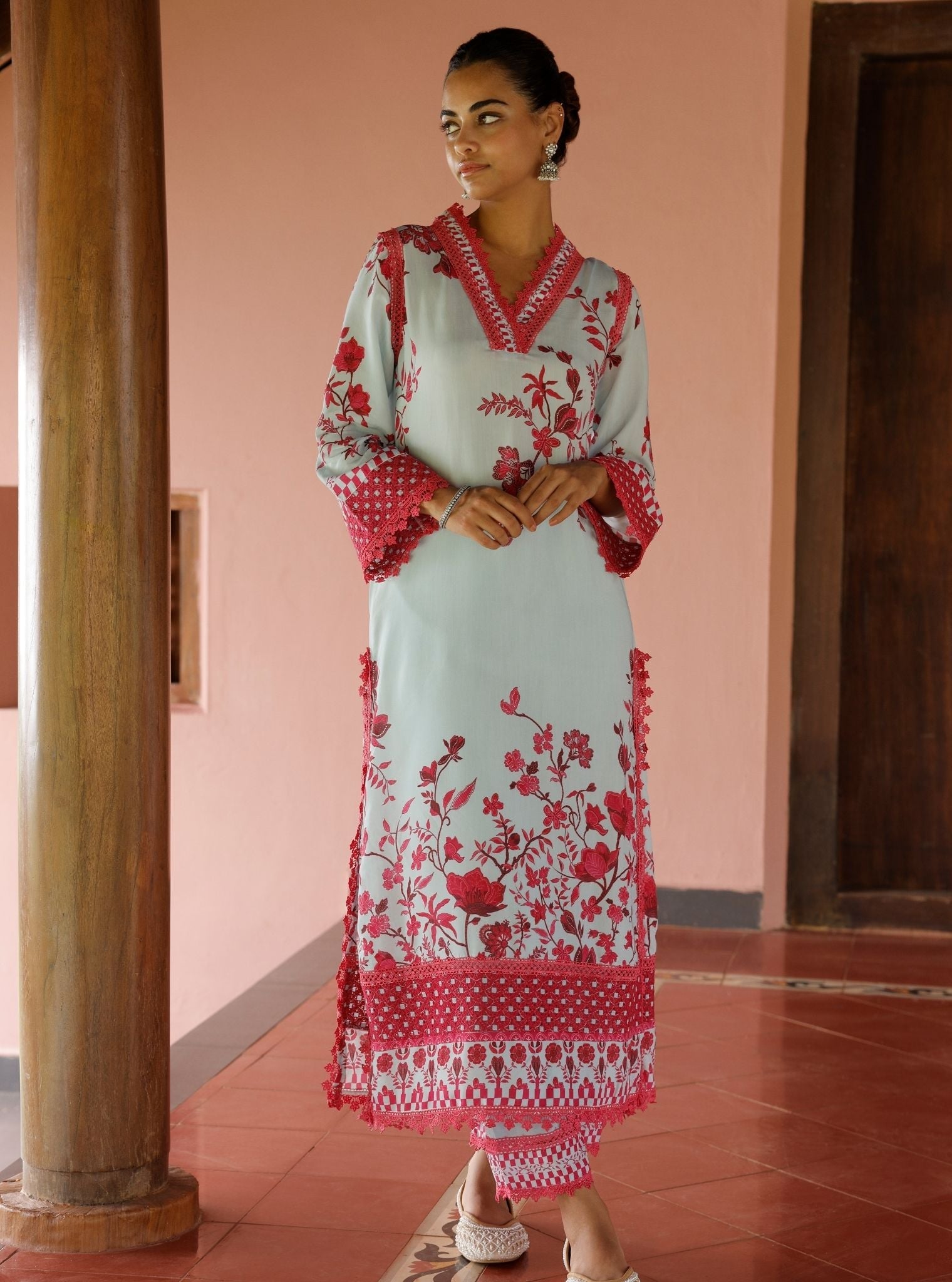 Diti Lawn Printed Blue Kurta Set