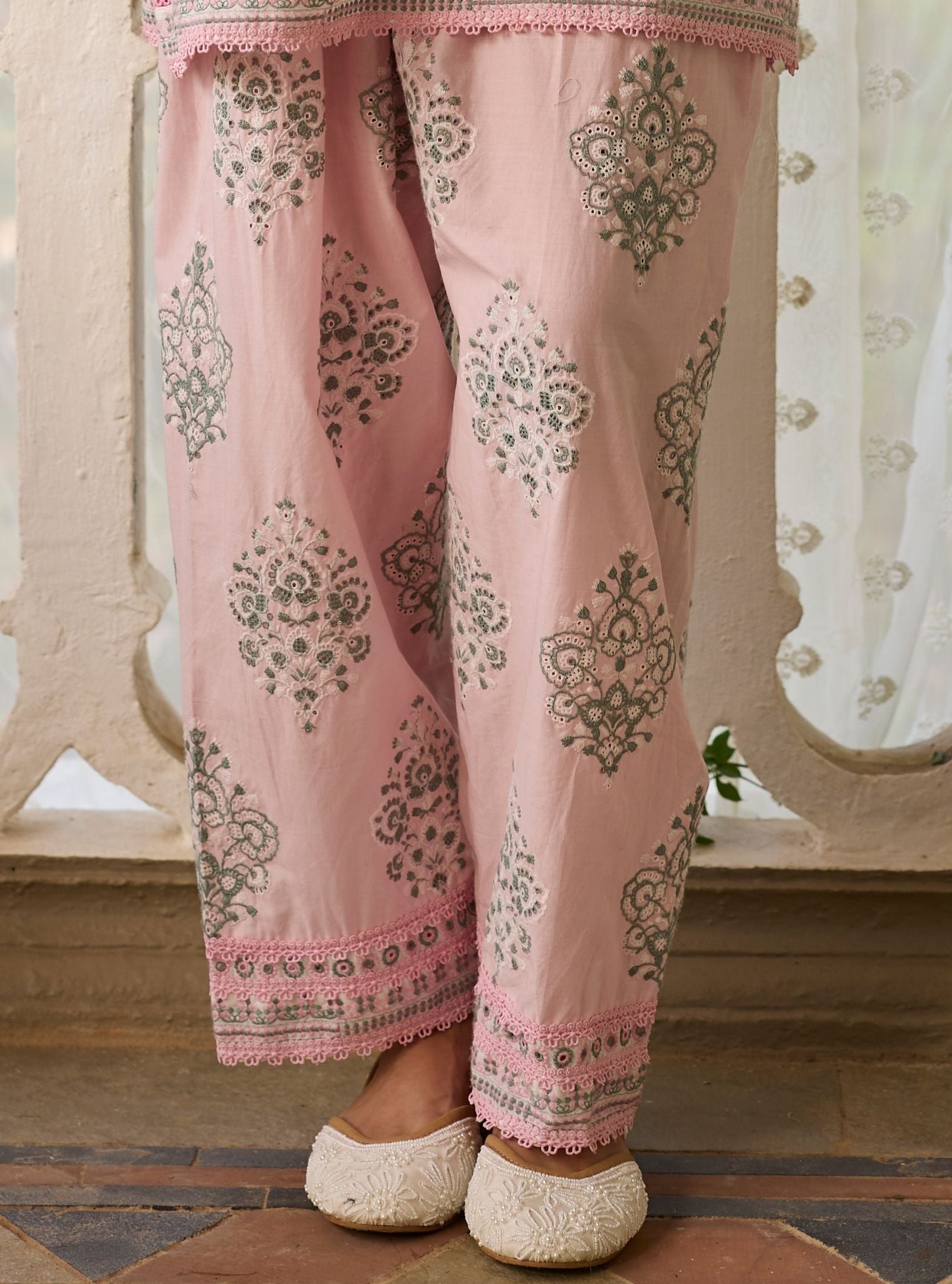 Ruo Supima Cotton White Kurta With Farshi Salwar