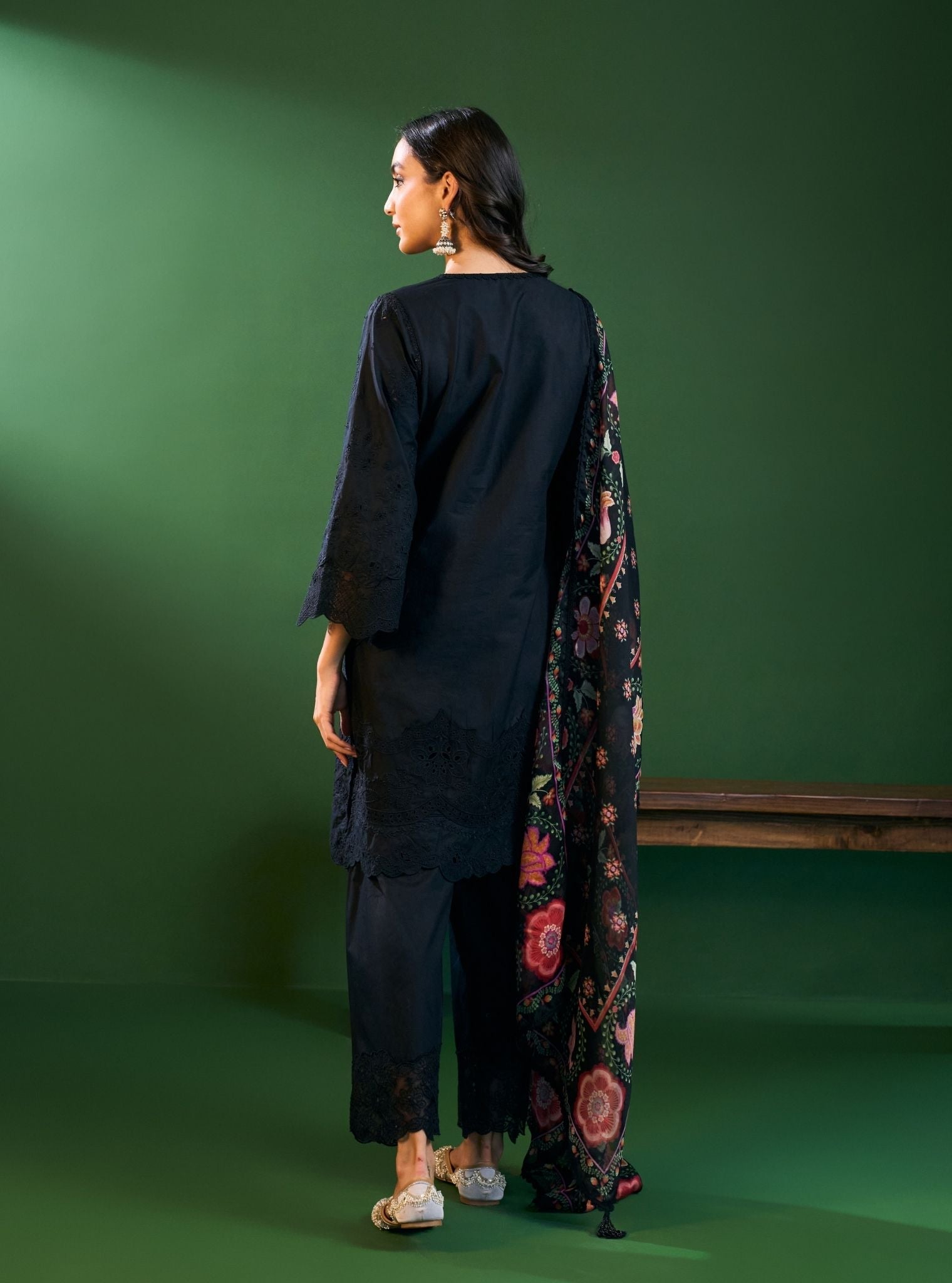 Riva Supima Cotton Black Kurta Set