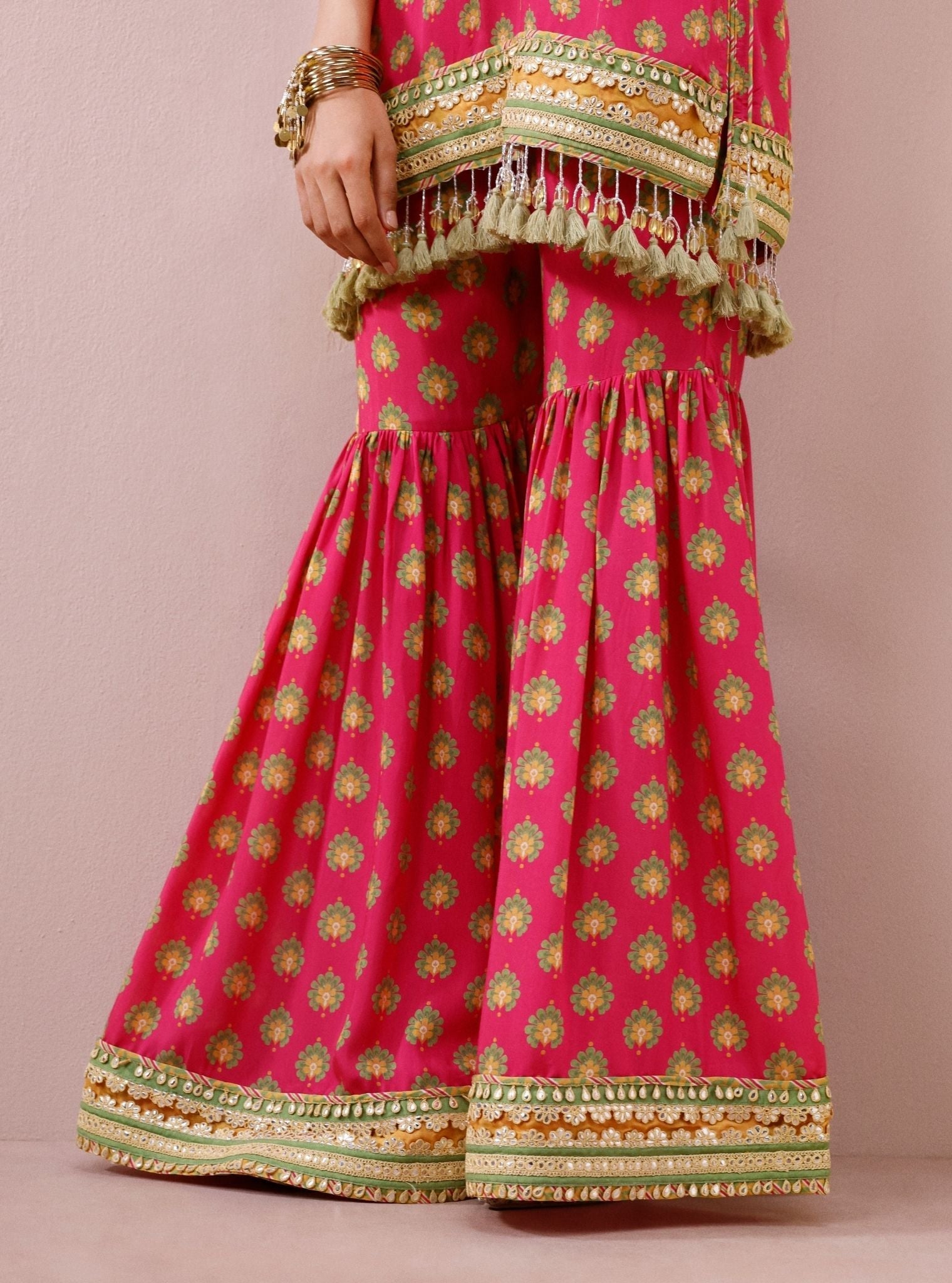 Ayra Lawn Printed Fuchsia Kurta with Garara