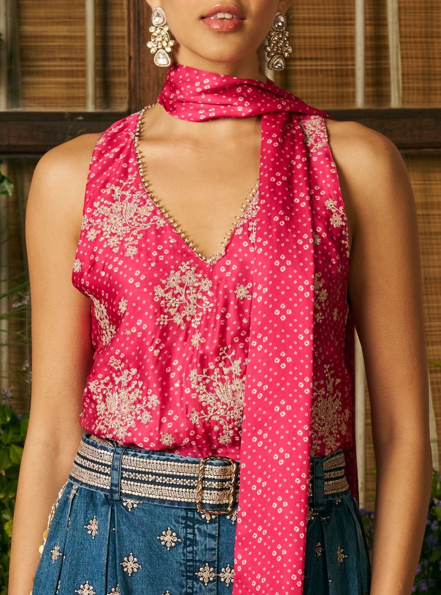 Sajhvi Cupro Satin Fuchsia Co-ord Set