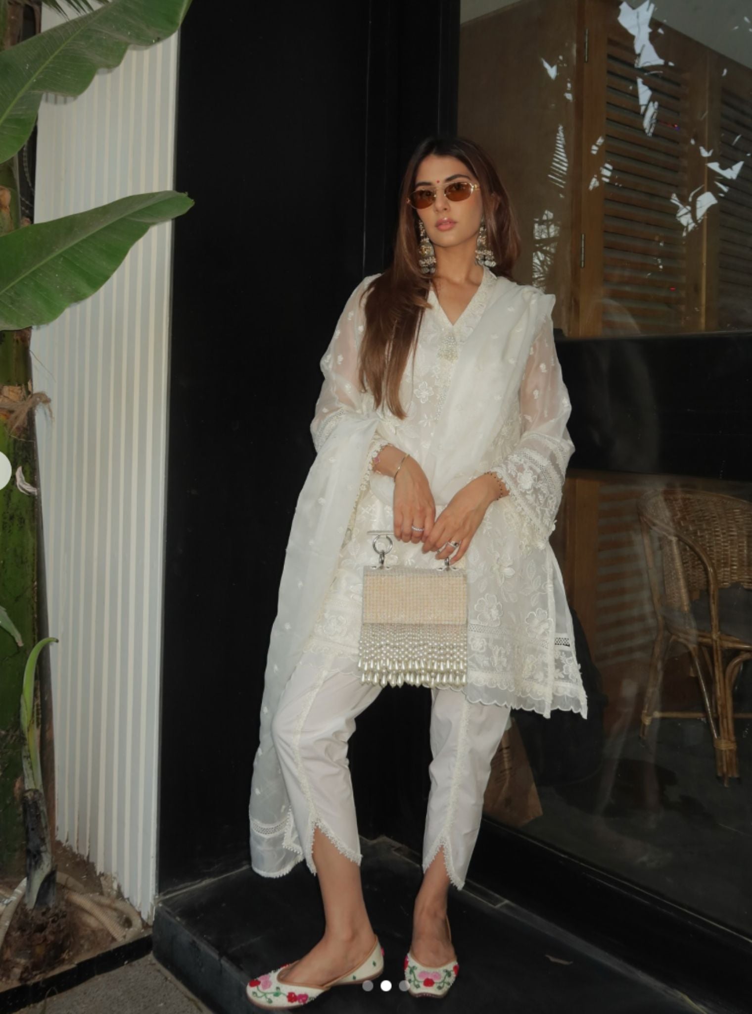 Uma Organza White Kurta Set