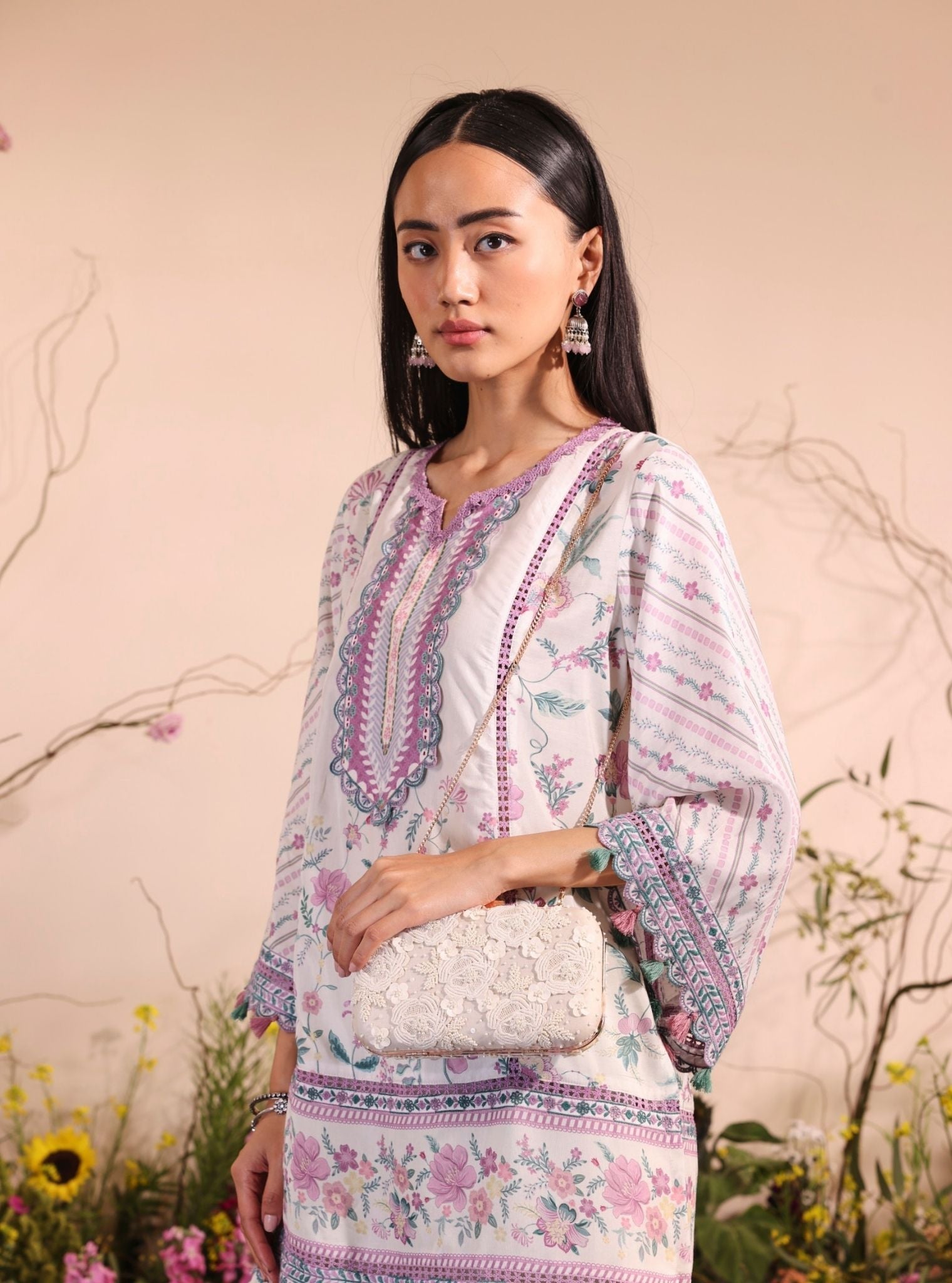 Miran Lawn Printed White Kurta Set