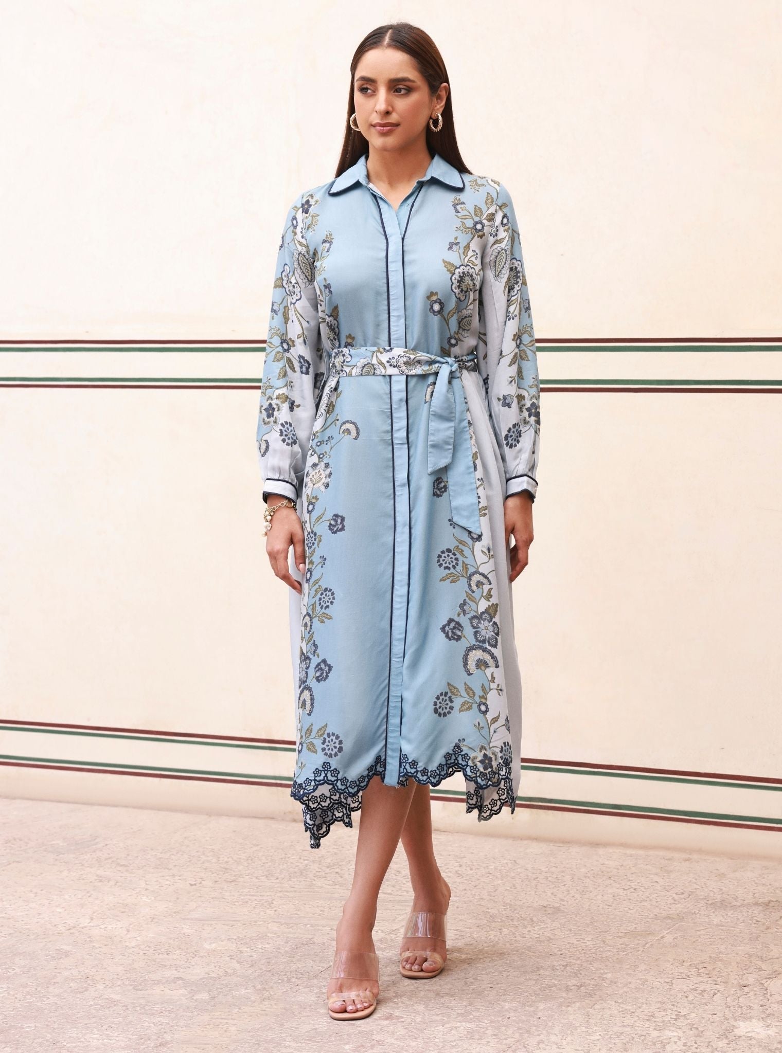 Mulmul Lawn Printed Ilona Dark Blue Dress