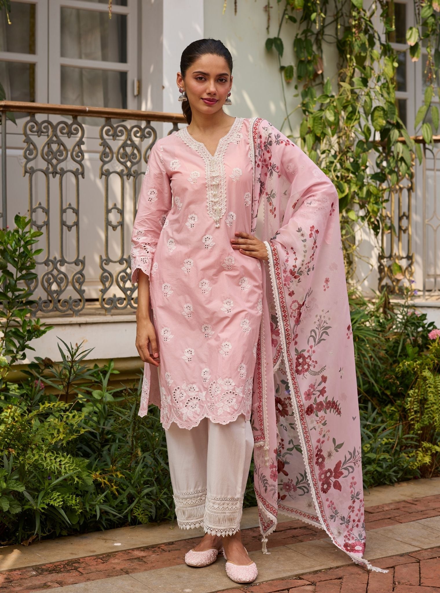 Avo Supima Cotton Pink Kurta Set