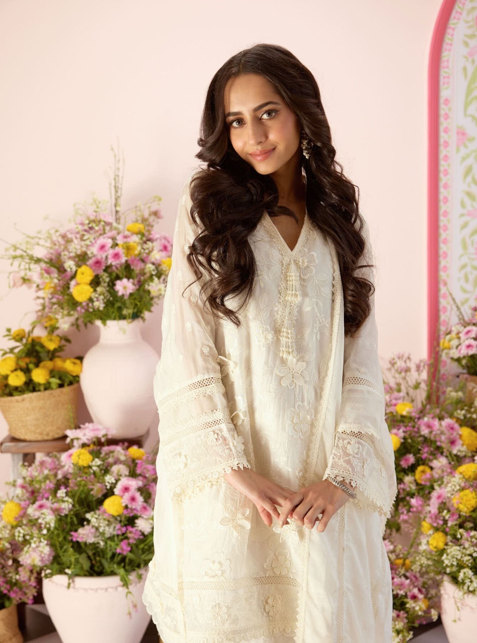 Uma Organza White Kurta Set
