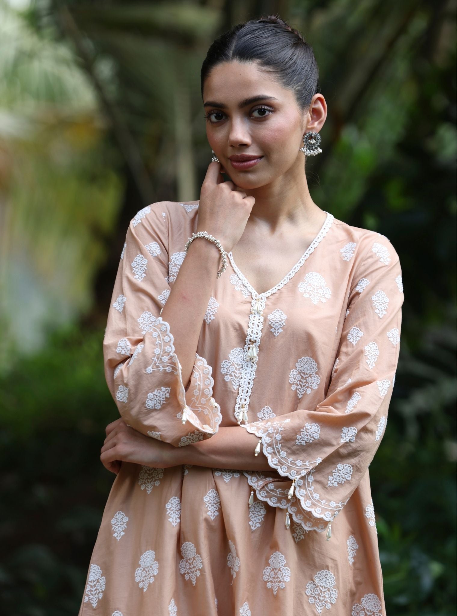 Abana Supima Cotton Caramel Brown Kurta Set