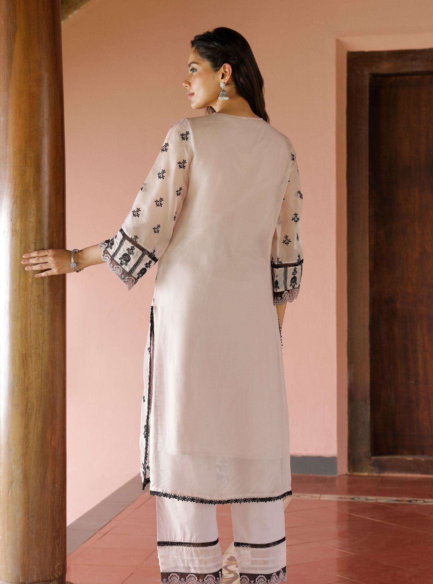 Nain Organza Dusty Pink Kurta Set