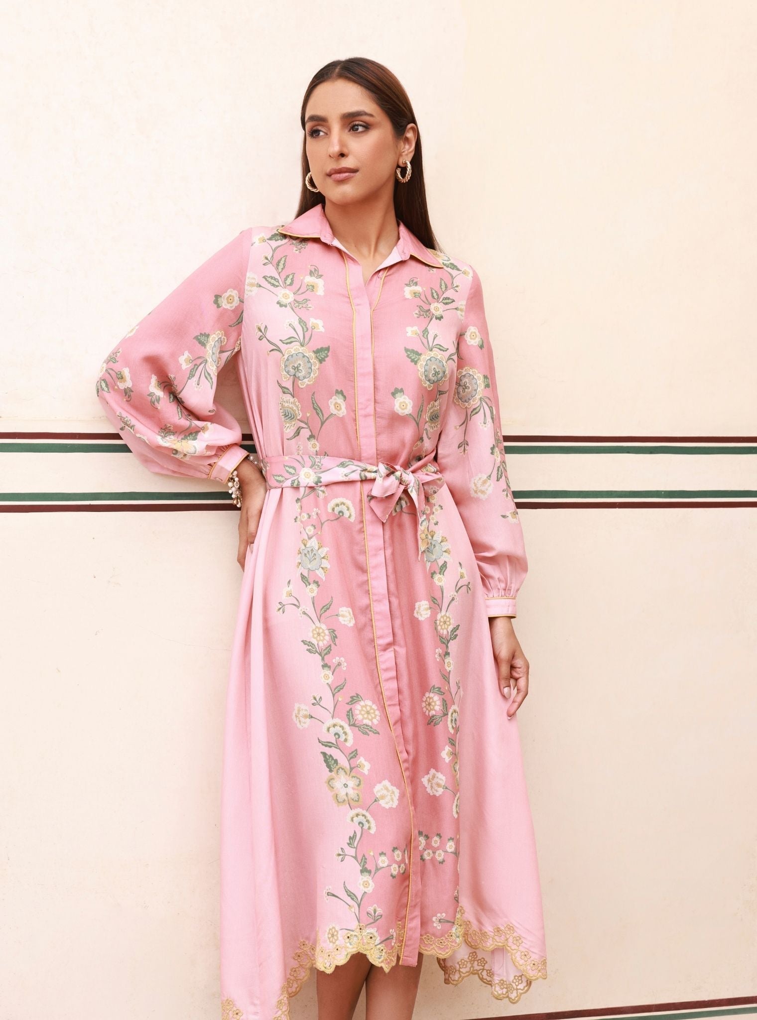 Mulmul Lawn Printed Ilona Pink Dress