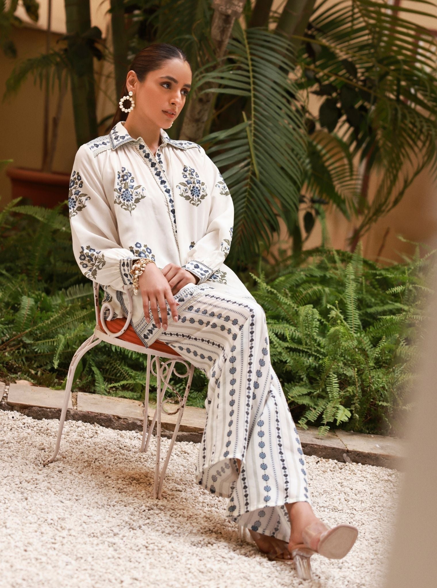 Svea Lawn Printed Off White Co-ord Set