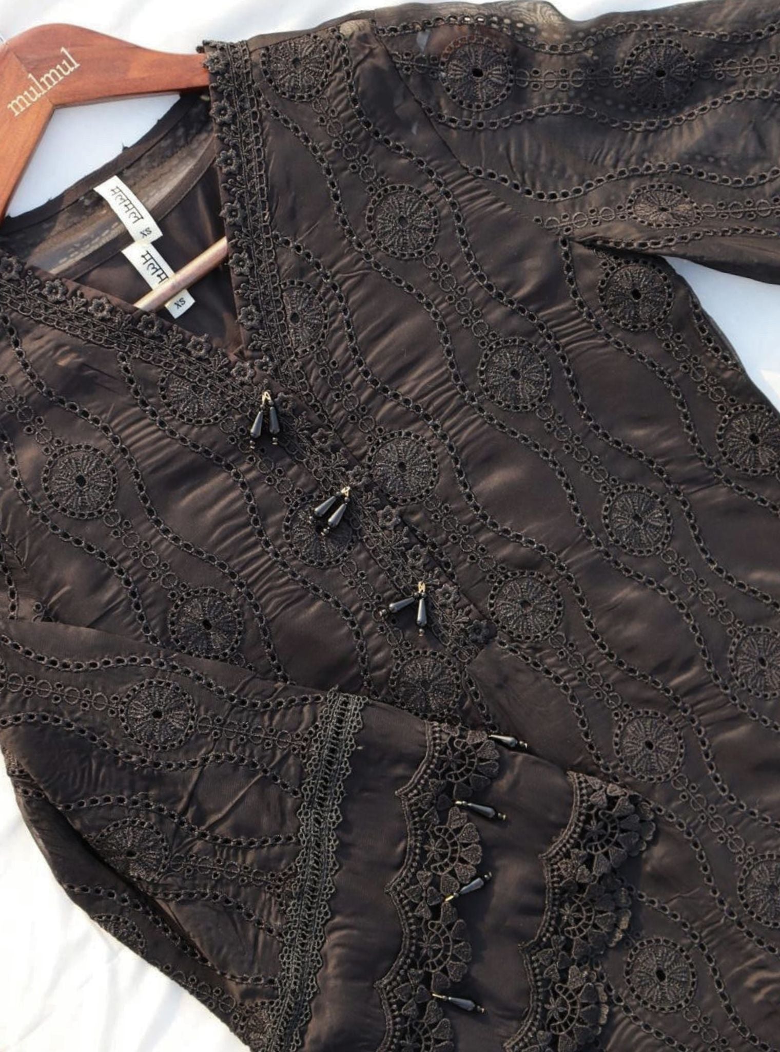 Izetta Organza Black Kurta Set