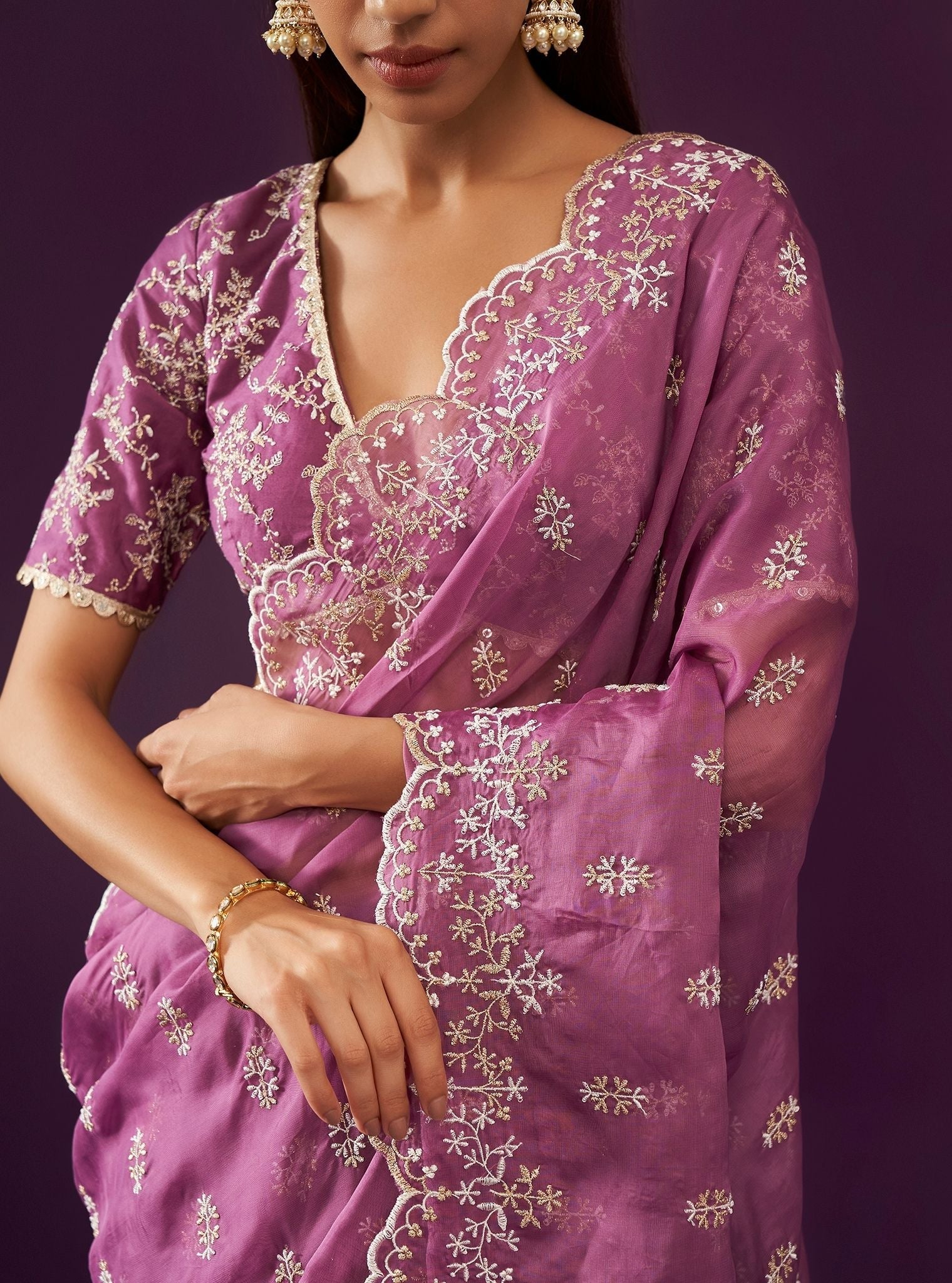 Kamlai Organza Grape Saree