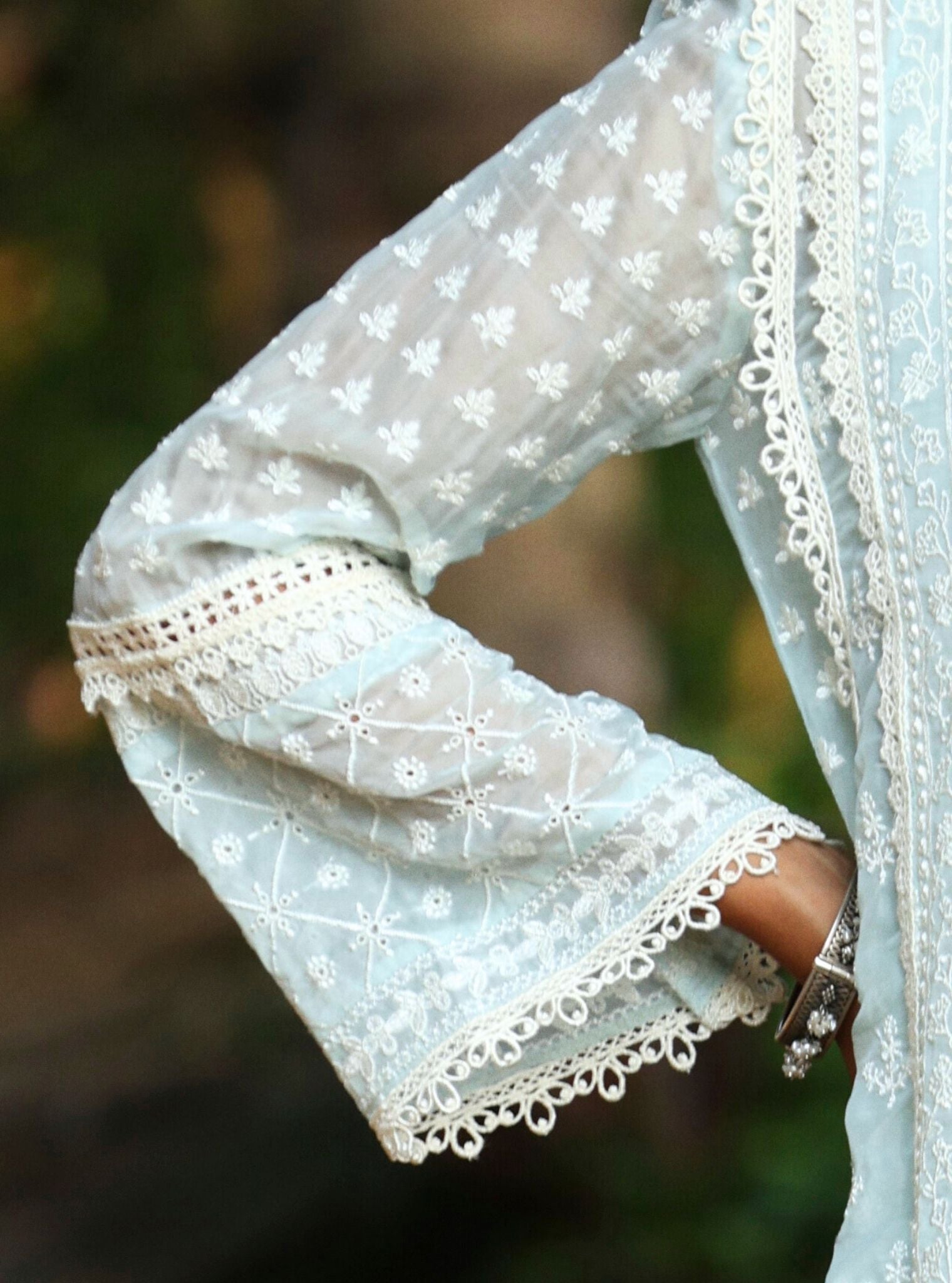 Sritha Organza Blue Kurta Set