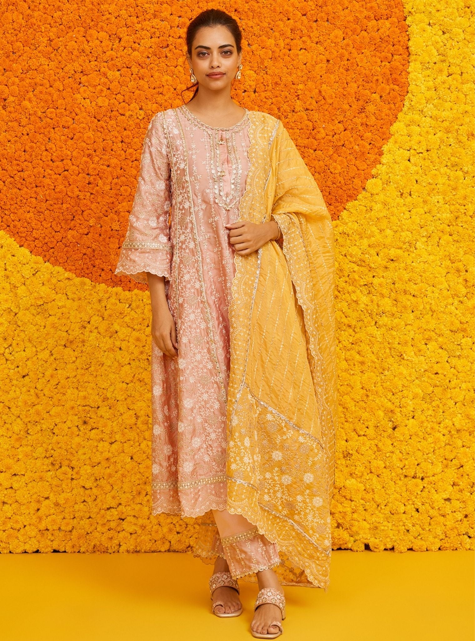 Saathiya Pima Satin Pink Pant