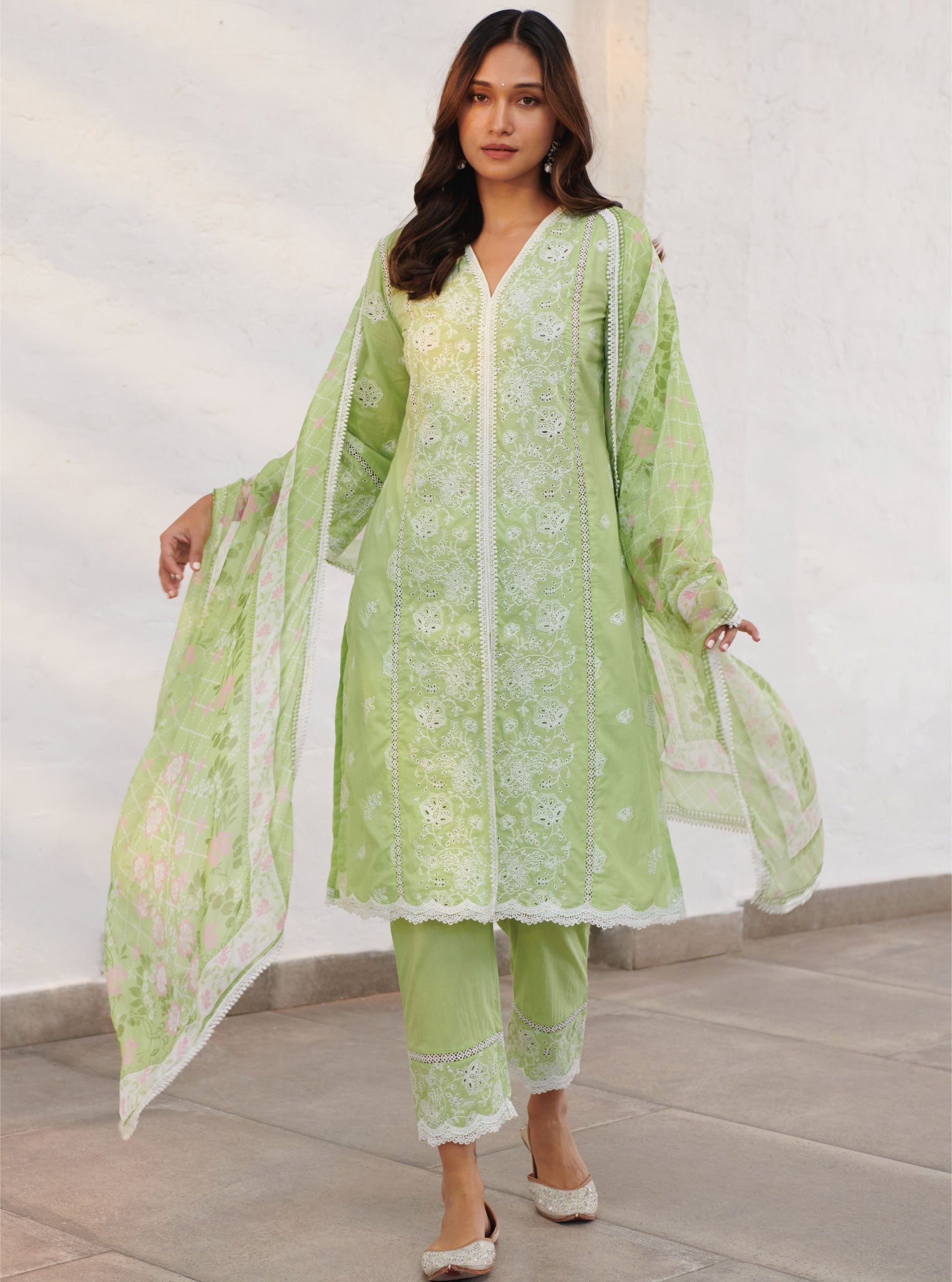 Chester Supima Cotton Green Kurta Set
