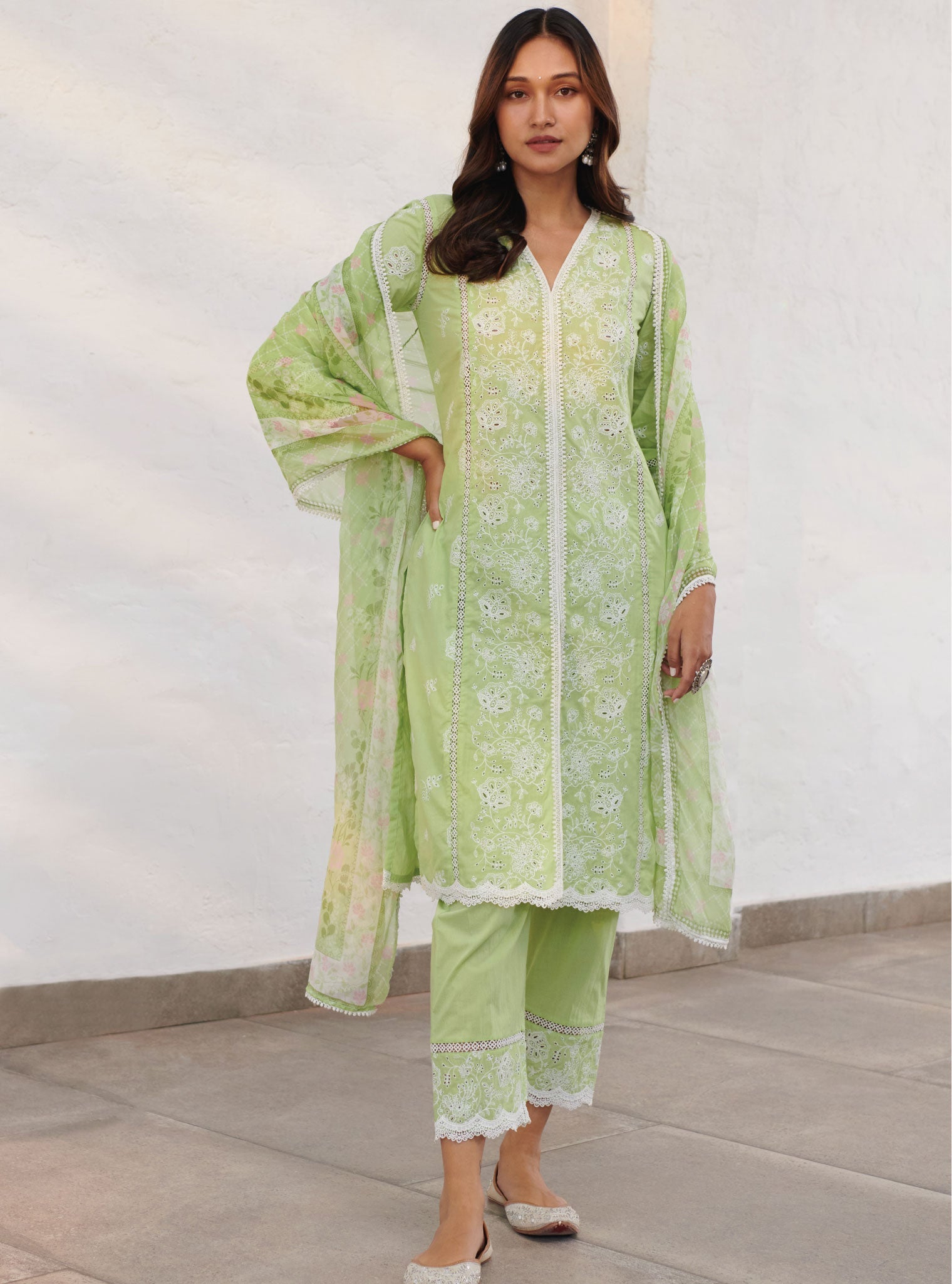Chester Supima Cotton Green Kurta Set