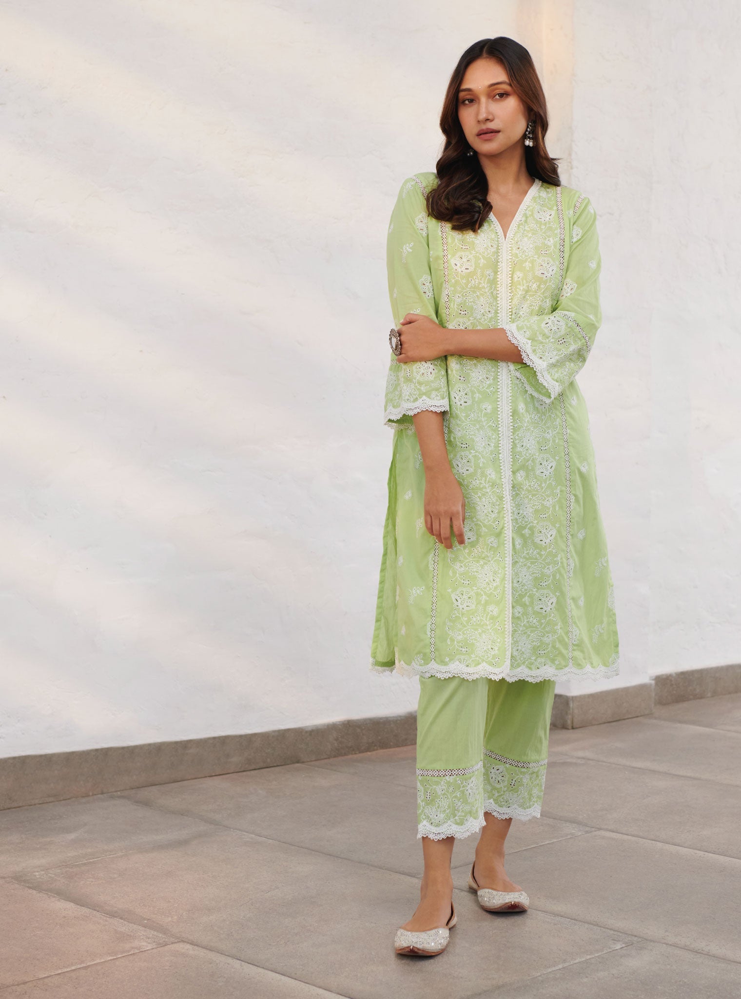 Chester Supima Cotton Green Kurta Set