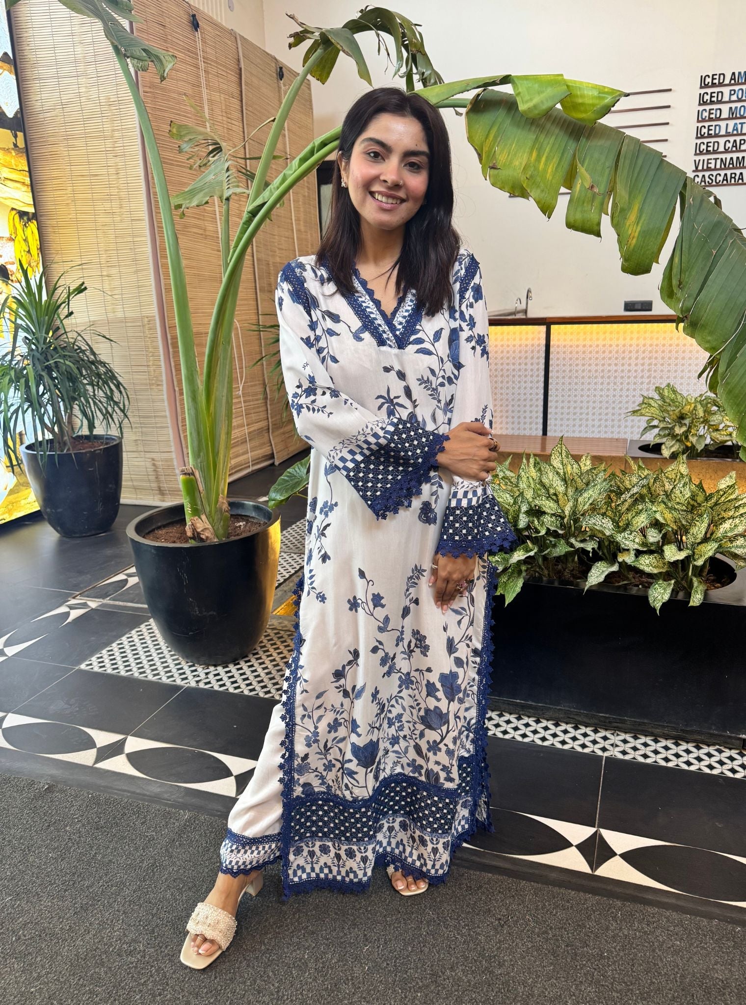 Diti Lawn Printed White Kurta Set