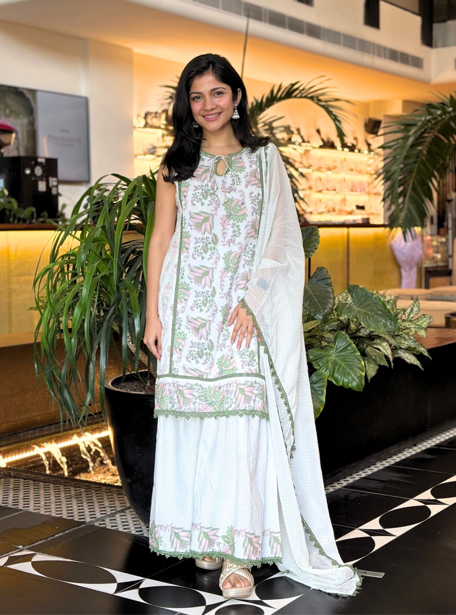 Sakura Supima Cotton Green Kurta Set